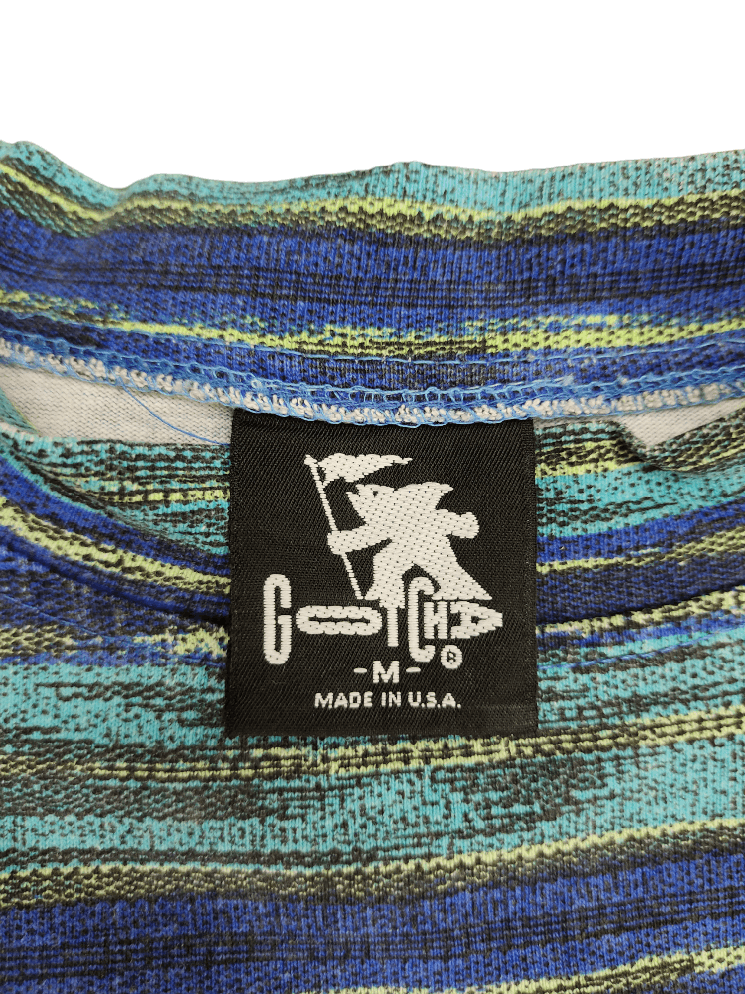 Gotcha Vintage 80s Gotcha Surfing Stripes Colouful Oversize T-Shirt Size US L / EU 52-54 / 3 - 3 Thumbnail