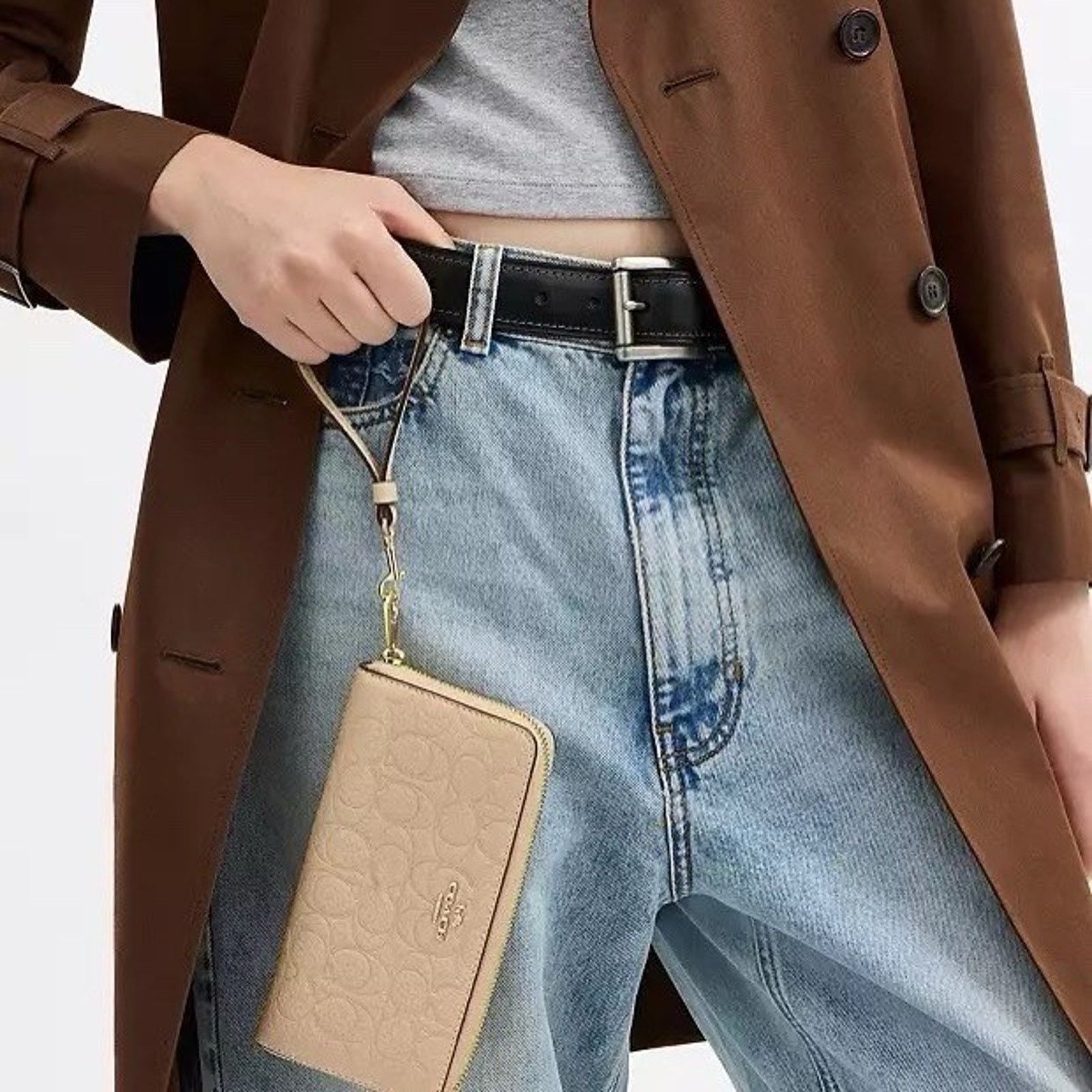 Coach NWT Coach Long Zip Around Wallet Signature Leather CCL35 Oat Size ONE SIZE - 8 Thumbnail