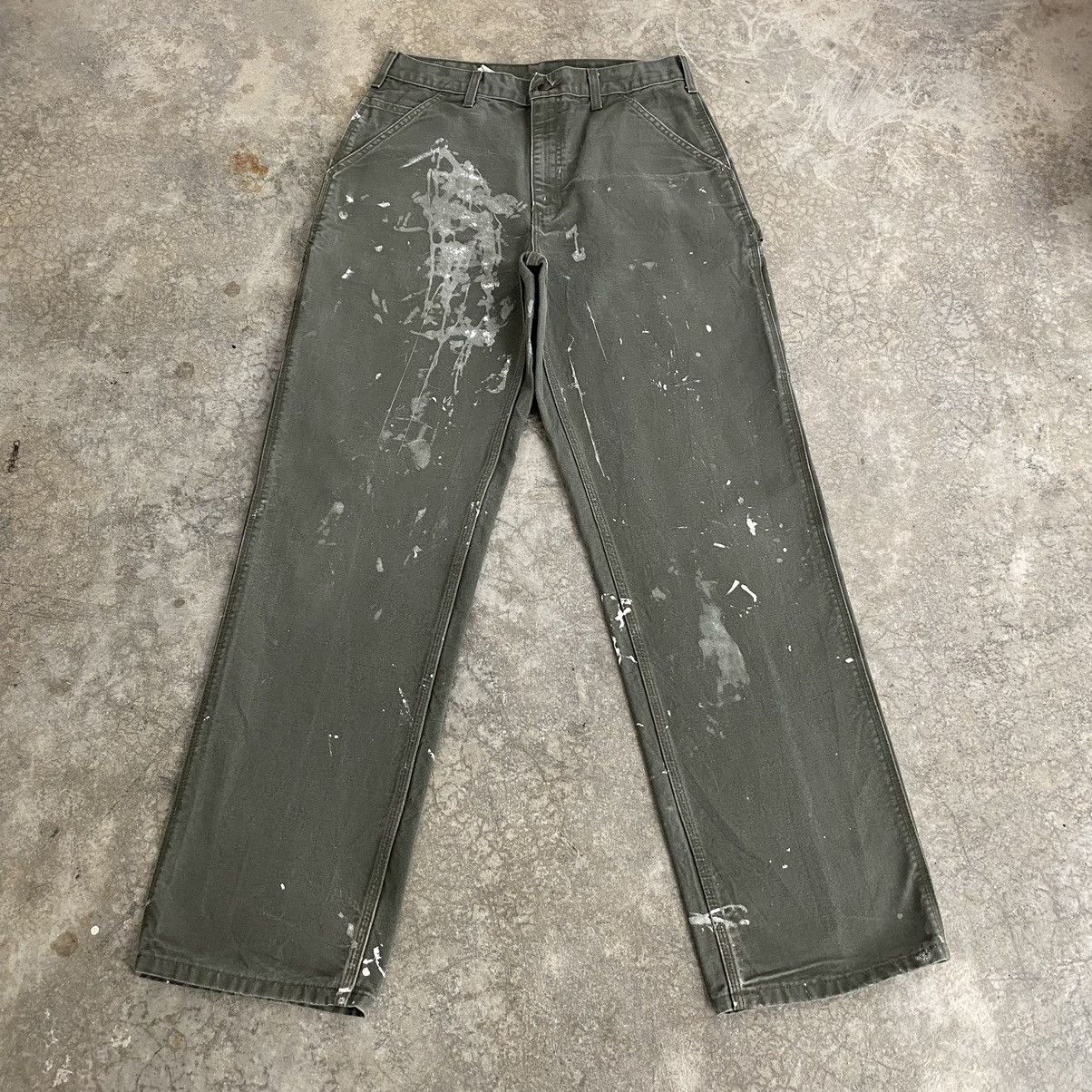 Carhartt × Streetwear × Vintage Dark Moss Double Knee Green