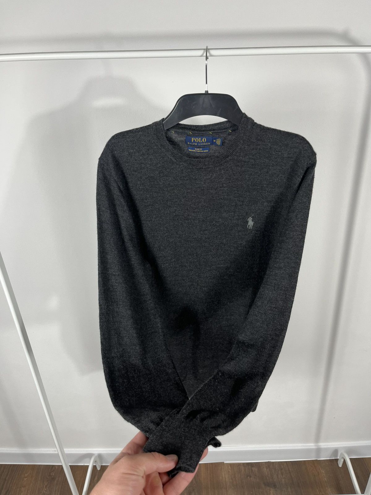 Polo Ralph Lauren Polo Ralph Lauren Merino Wool Sweater Slim Fit M Grey Size US M / EU 48-50 / 2 - 3 Thumbnail