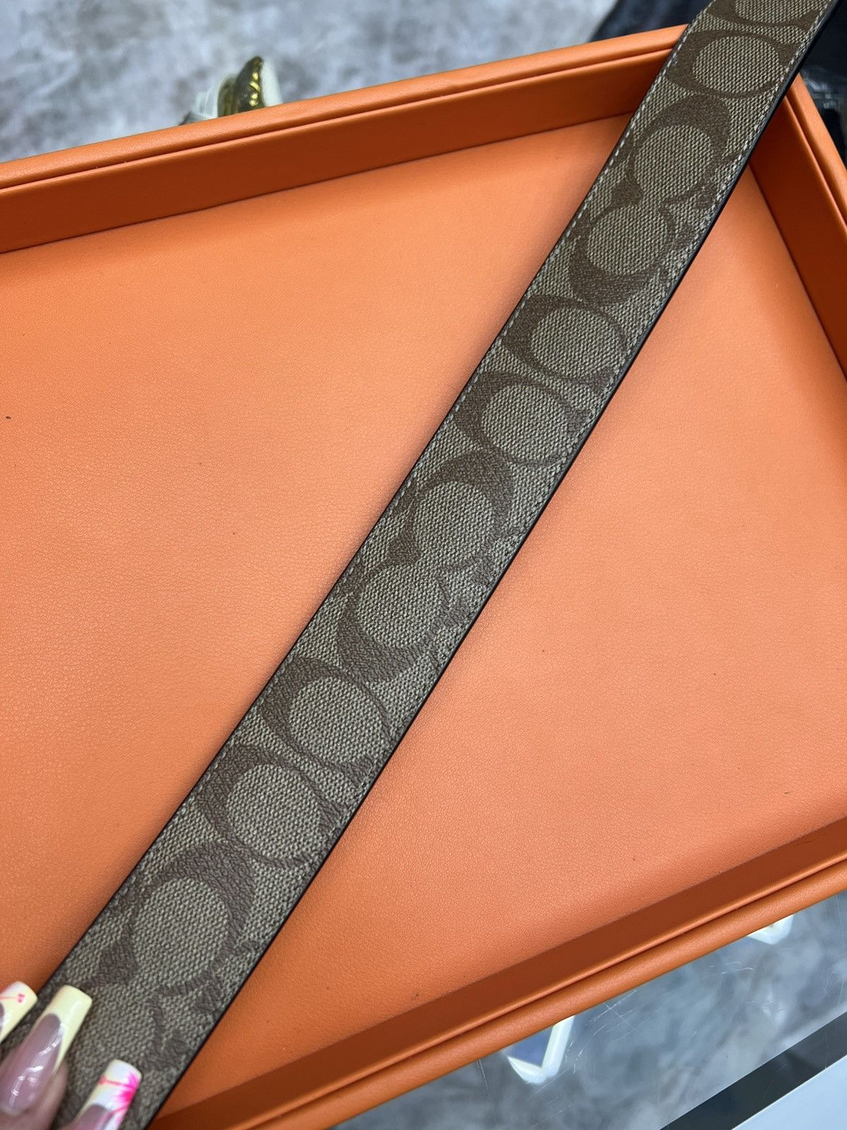 Coach Coach Reversible Signature C Buckle Leather Belt Size 32 - 9 Thumbnail