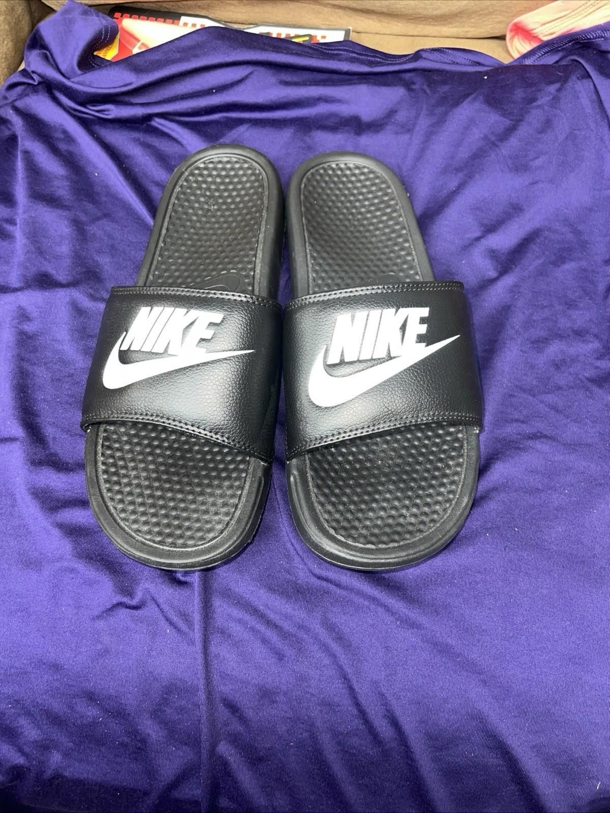 Nike Nike Benassi 12 JDI Black/White Men Slides Sandal 343880090 Size US 12 / EU 45 - 10 Thumbnail