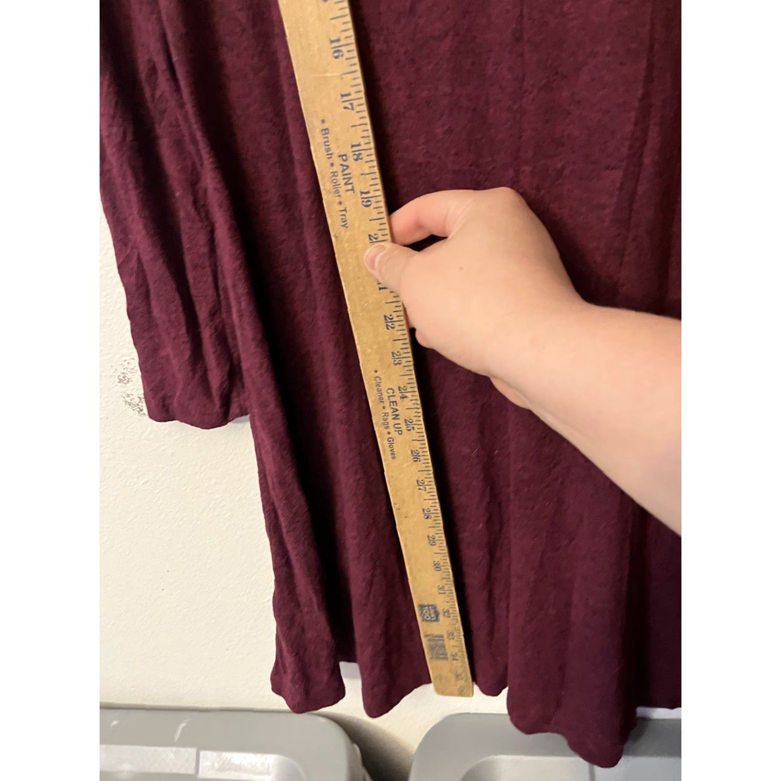 Old Navy Old Navy Knit Shift Dress Small Maroon Long Sleeve Size S / US 4 / IT 40 - 4 Thumbnail