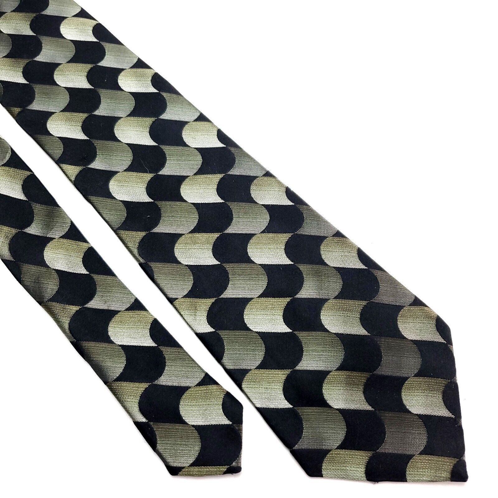 Arrow Arrow Silk Tie Black Green Woven Geometric Abstract Size ONE SIZE - 1 Thumbnail