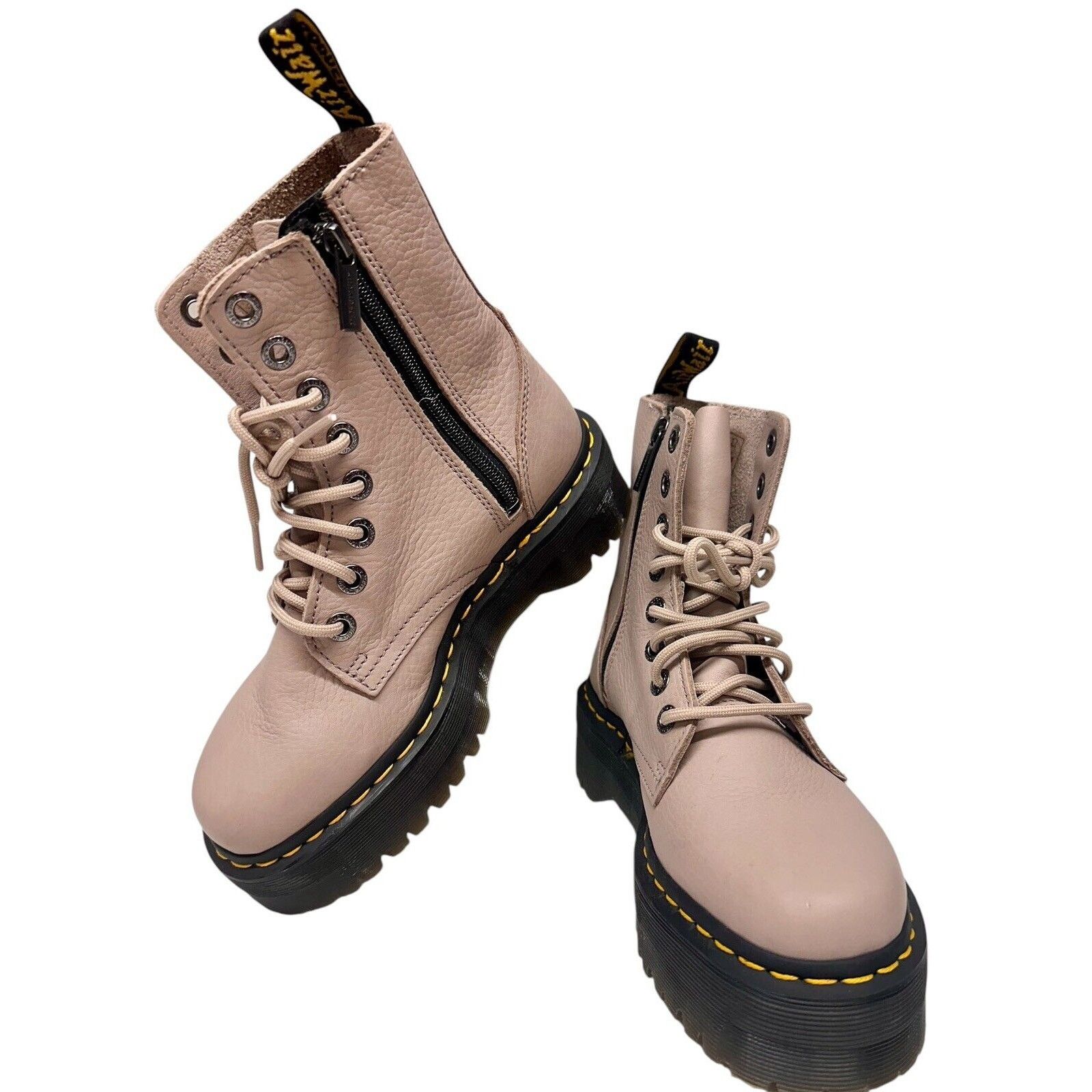 Martens Jadon Platform Leather Boot Taupe US L