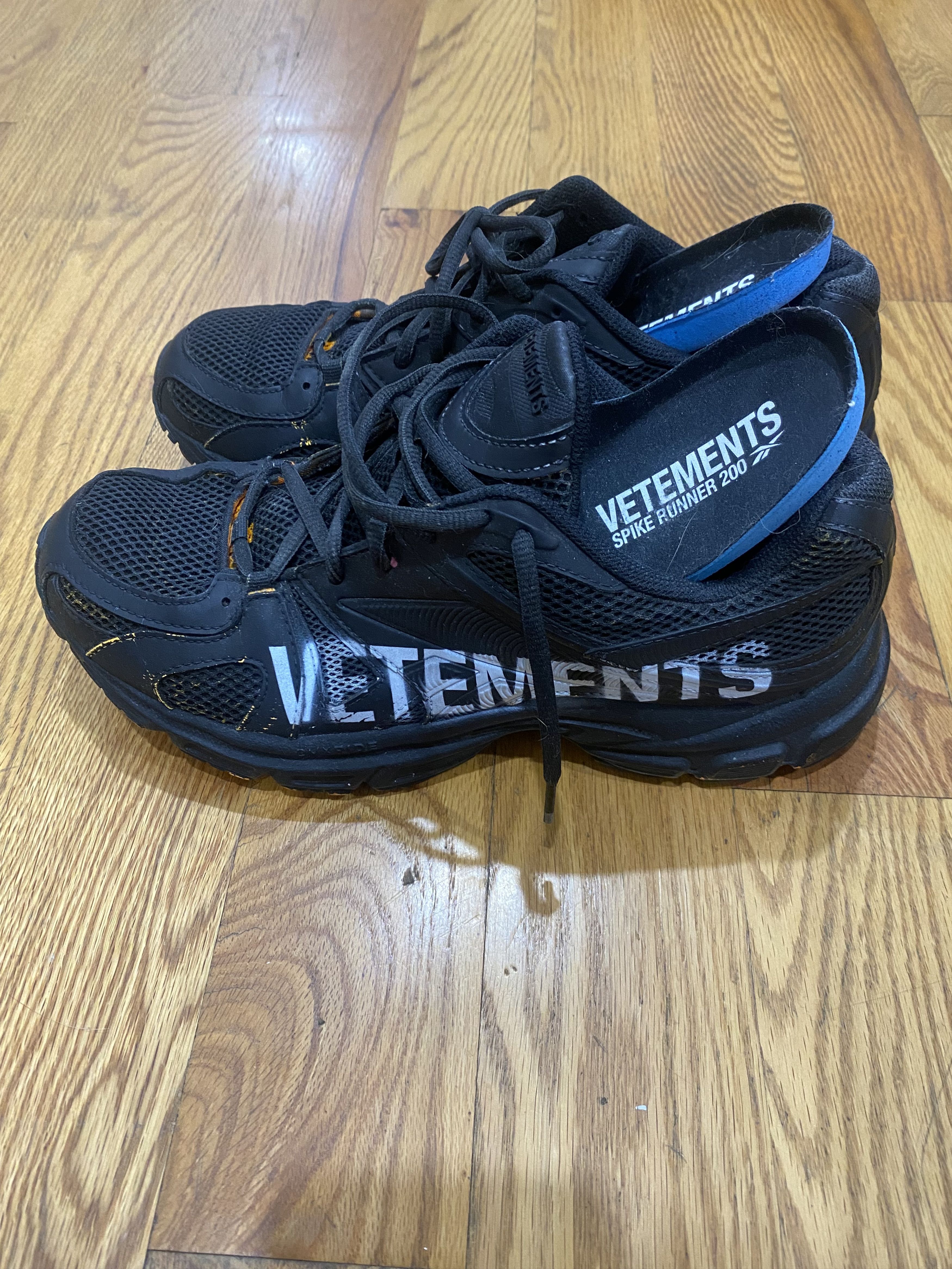 Vetements Vetements ‘Artisanal’ Black Scratch-Off Reebok Spike Runner Size US 8.5 / EU 41-42 - 3 Thumbnail