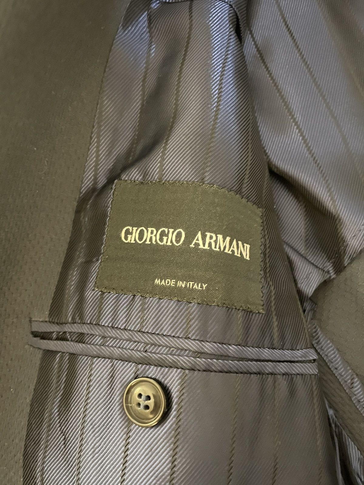 Giorgio Armani The Iconic Textured Navy Blazer Size 44R - 8 Thumbnail