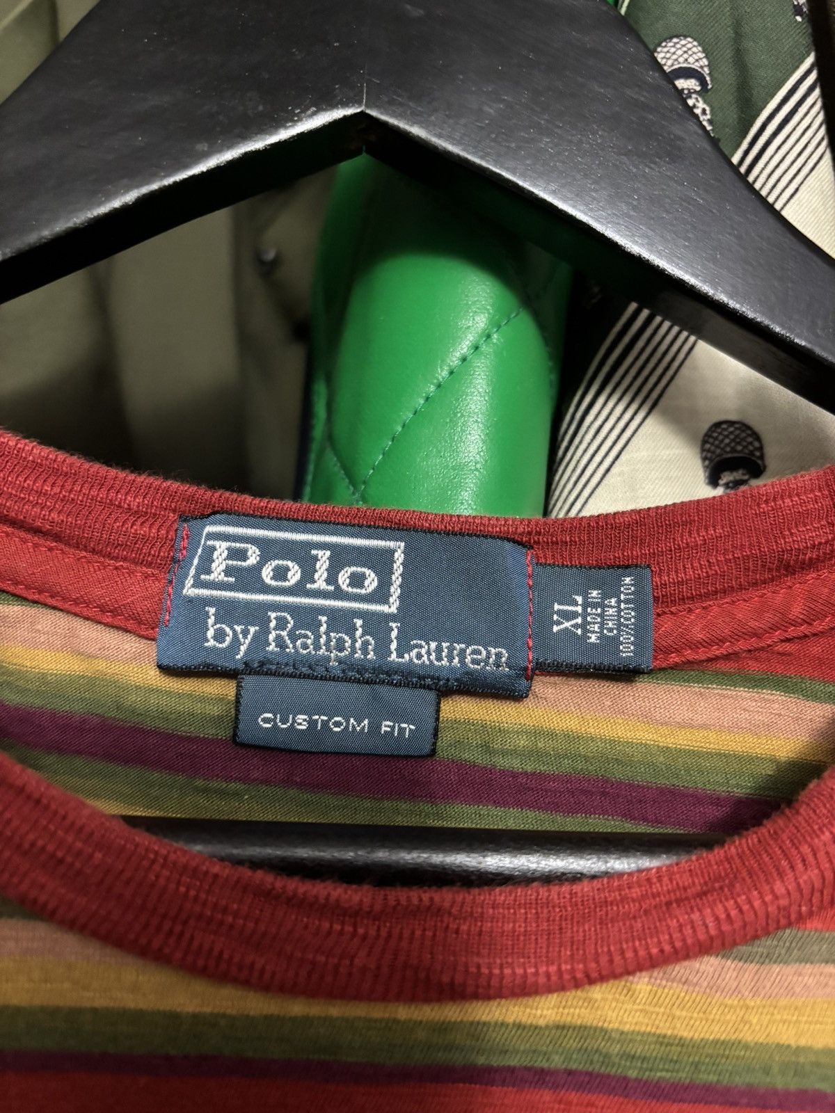 Polo Ralph Lauren 80s Red Stripe Custom Fit Xl Size US XL / EU 56 / 4 - 3 Thumbnail