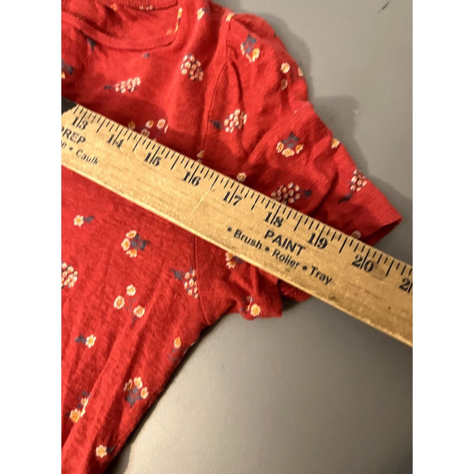 Loft Loft Red Floral 100% Linen Short Sleeve Tee Blouse Size Medium Size S / US 4 / IT 40 - 5 Thumbnail