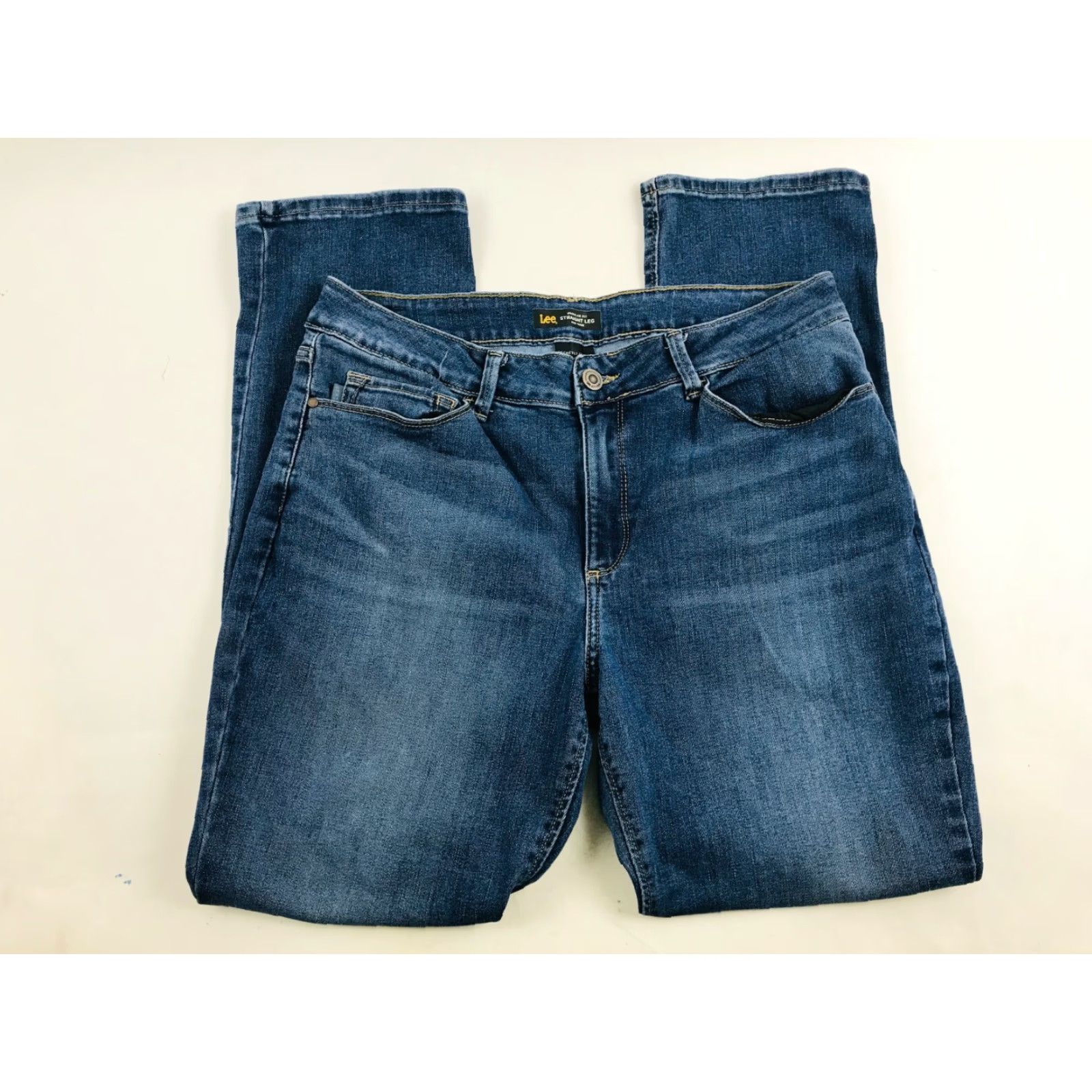 Lee Lee Jeans Women's Size 34 Blue Secretly Shape Regular Fit Straight Leg Mid Rise Jeans Size 24" / US 00 / IT 34 - 2 Thumbnail