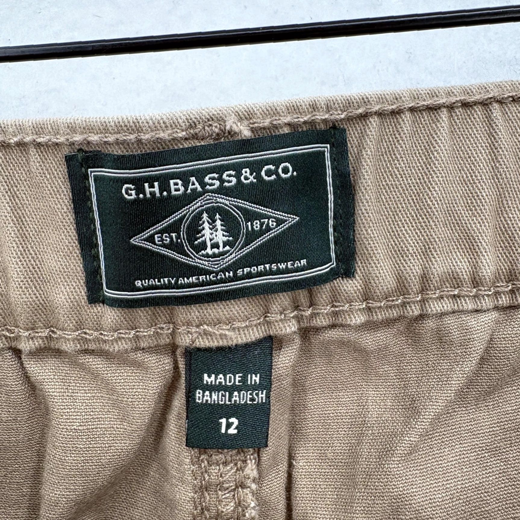 Vintage G.H. Bass & Co Pants Womens 12 Brown Chino Twill Elastic Waist Stretch NWT Size 34" / US 12 / IT 48 - 7 Thumbnail