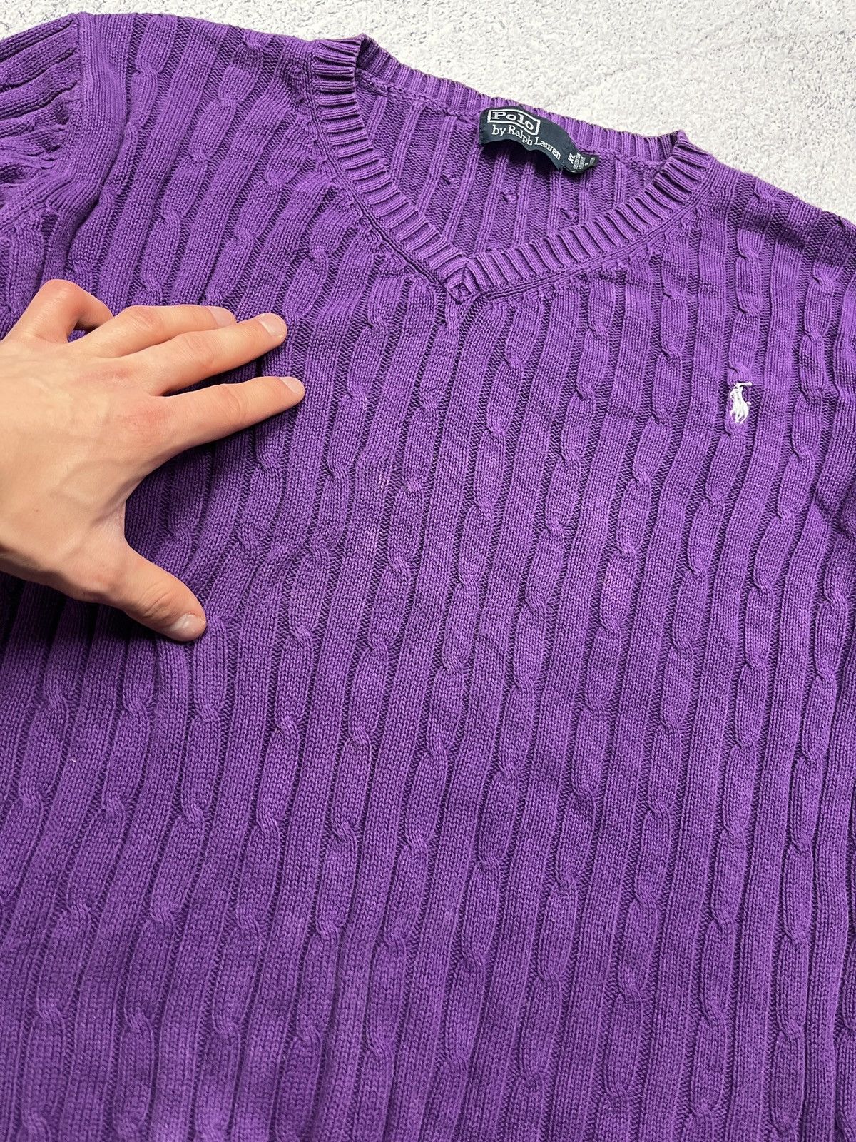 Polo Ralph Lauren Polo Ralph Lauren Cable Knit Jumper Sweater Women’s Purple Size XL / US 12-14 / IT 48-50 - 6 Thumbnail