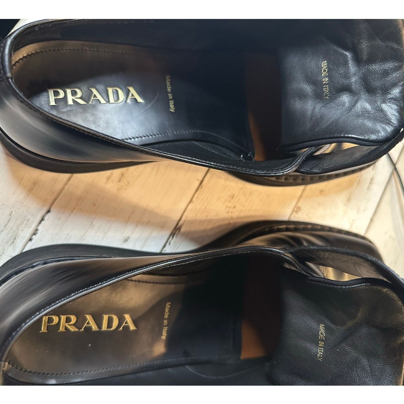 Prada Black Brushed Spazzolato Leather Derby Shoes Size 10 Chunky Platform PRADA MENS SIZE 42 - SPAZZOLATO DERBY BLACK PLATFORM SHOES  main image 4
