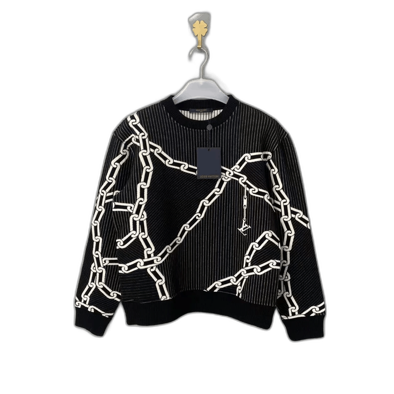 Louis Vuitton Louis Vuitton Chain Logo Sweatshirt in Black-yf Size US M / EU 48-50 / 2 - 1 Thumbnail