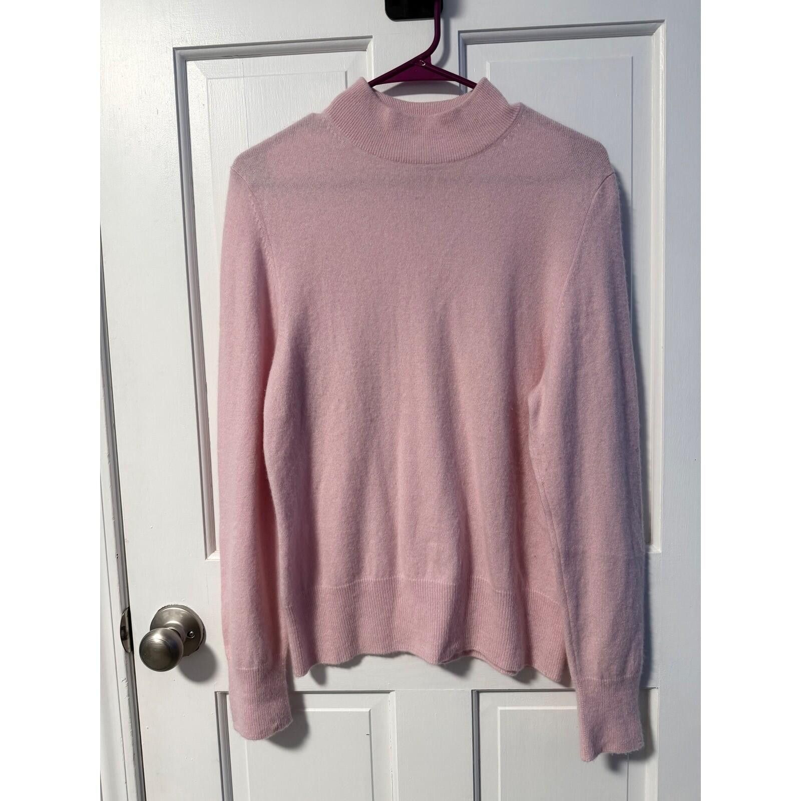 Other Privé Cashmere Mock Neck Sweater Womens L Pink Fine Knit Size L / US 10 / IT 46 - 2 Thumbnail