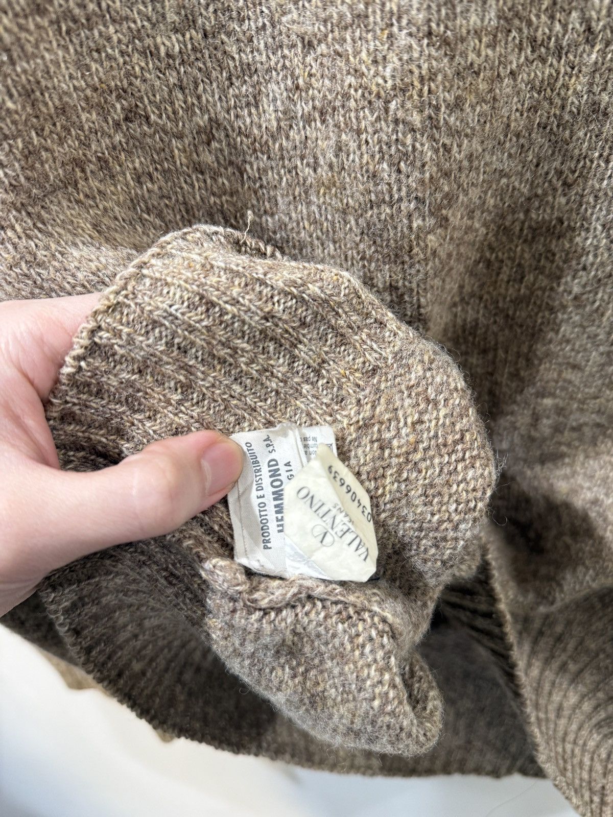 Valentino Vintage Valentino Jeans Brown Wool Knit Sweater Size US L / EU 52-54 / 3 - 4 Thumbnail