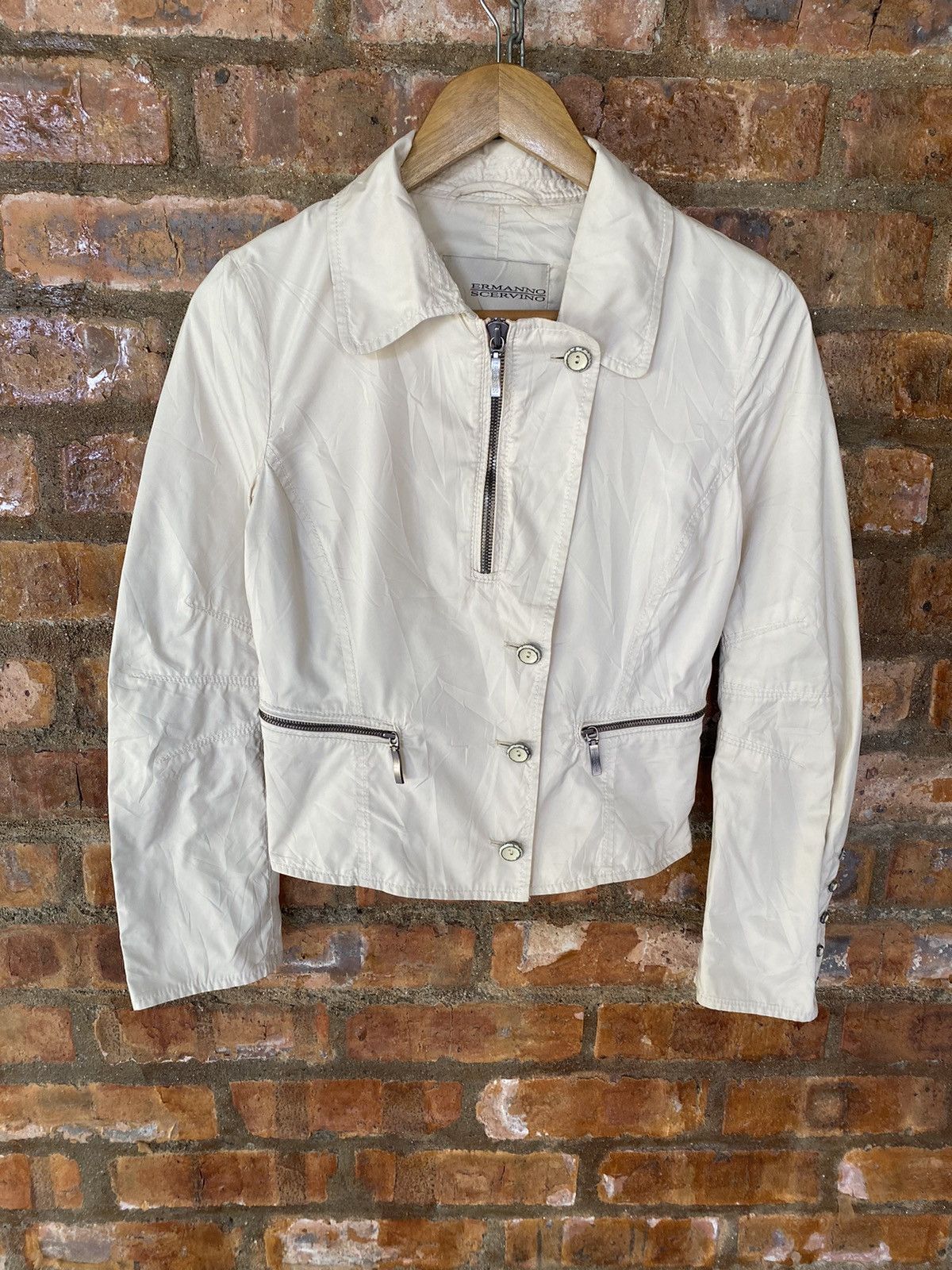 Ermanno Scervino × Ruffo Research 1990s Ermanno Scervino Center Zipper rider jacket Size S / US 4 / IT 40 - 2 Thumbnail