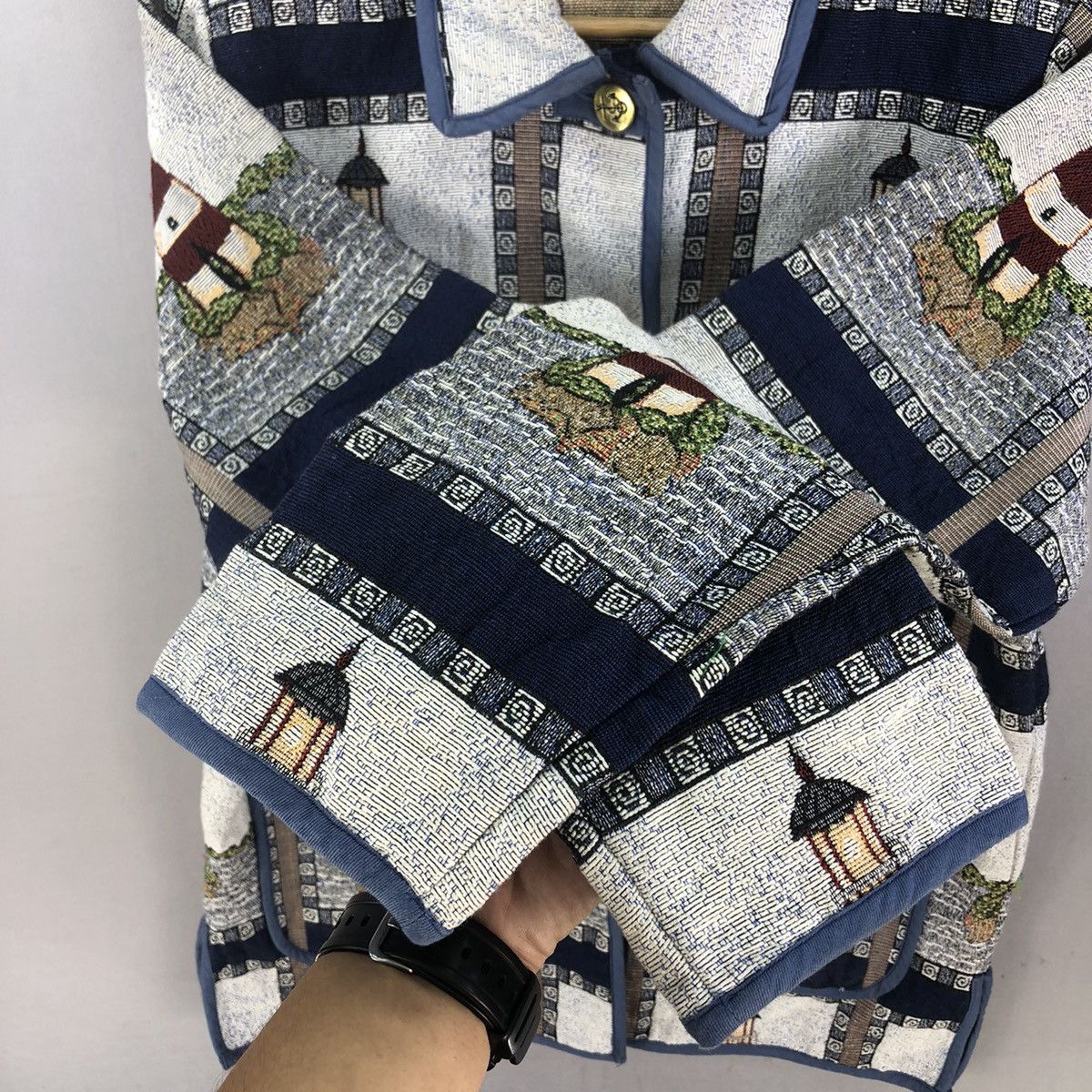 Blair Vintage 2000s Blair Light House Motif Button Up Twill Jacket Size M / US 6-8 / IT 42-44 - 9 Thumbnail