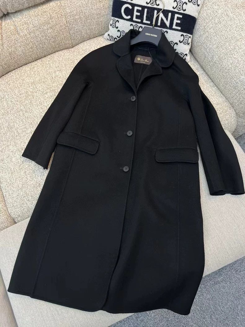 Loro Piana LORO PIANA Black collar long sleeve long coat Size XS / US 0-2 / IT 36-38 - 1 Thumbnail