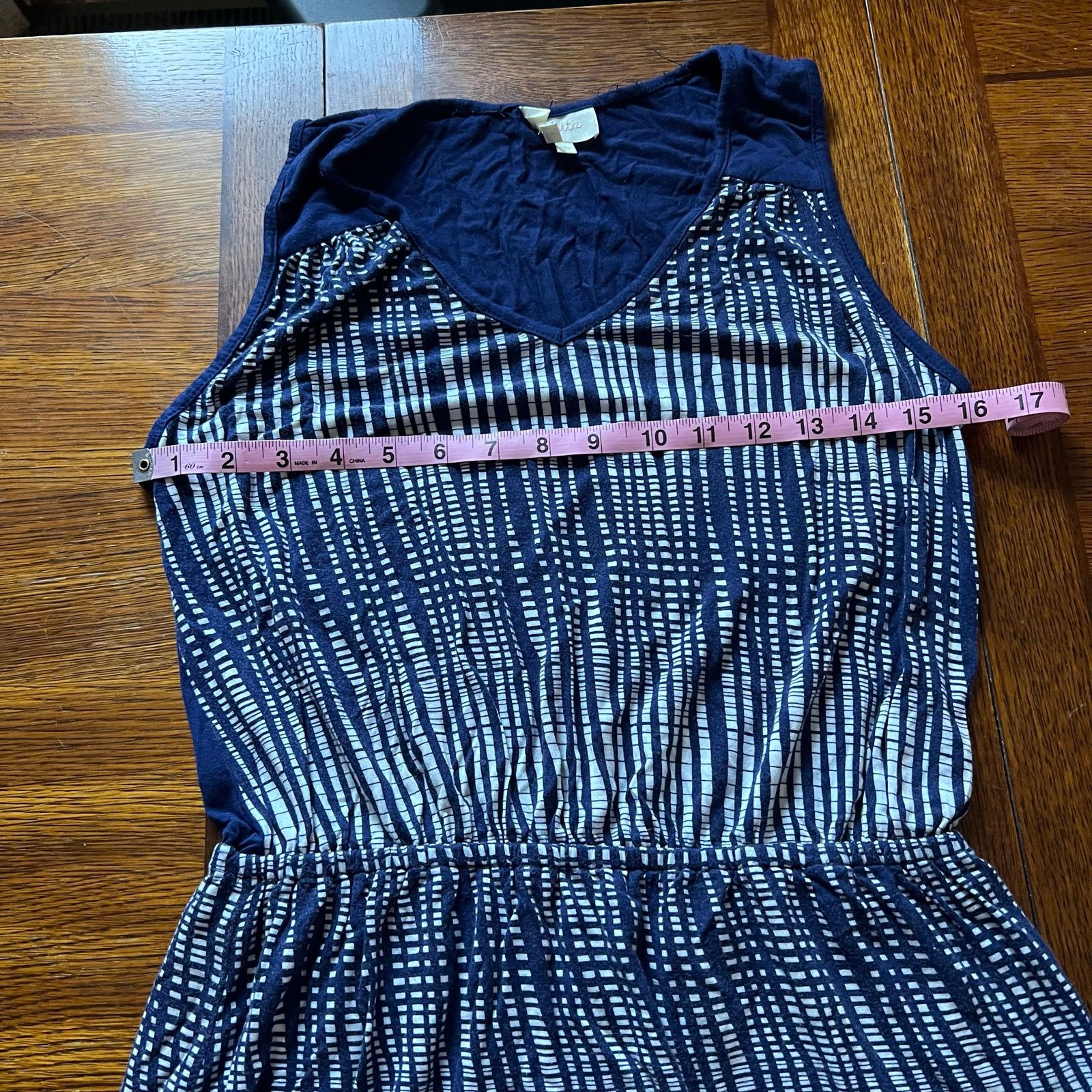 Anthropologie Anthro Deletta Janie Jersey Dress Blue Motif White Medium Size M / US 6-8 / IT 42-44 - 10 Thumbnail