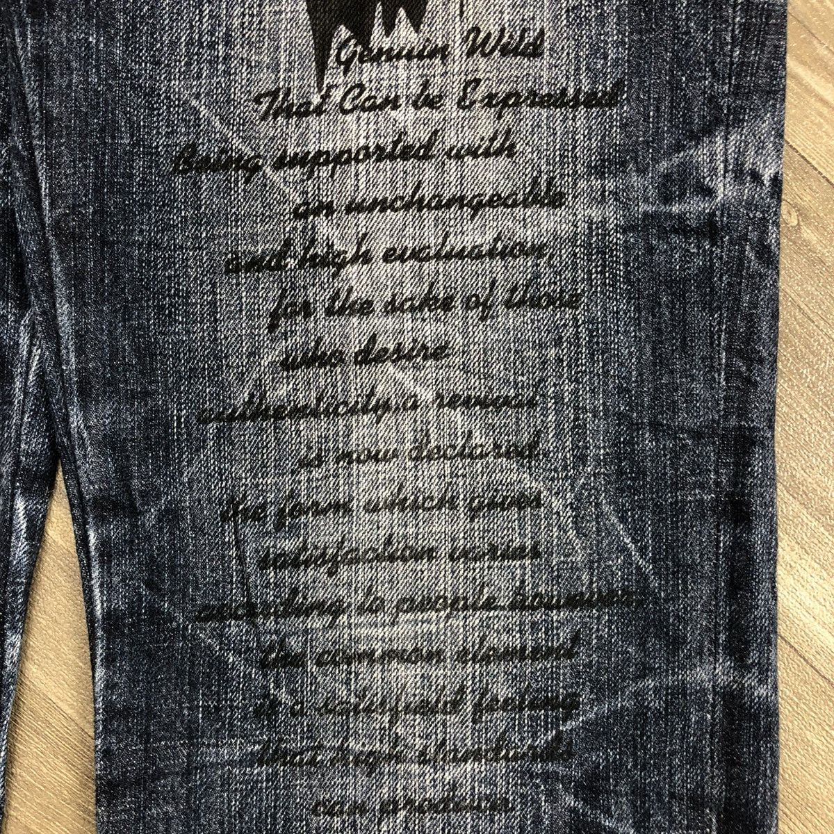 If Six Was Nine × Japanese Brand × Le Grande Bleu (L.G.B.) 2000s Jack Serika Painted Poem Punk Lgb Style Faded Jeans Size US 31 - 5 Thumbnail