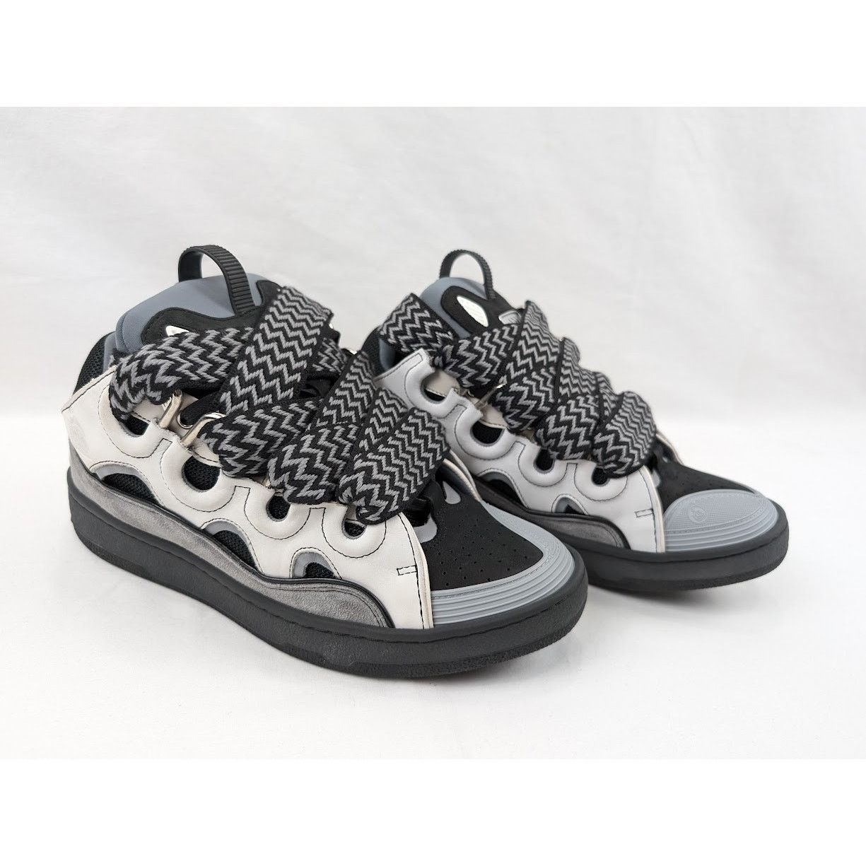 Lanvin o1rshd1 Curb Sneakers in White/Anthracite Size US 8 / EU 41 - 13 Thumbnail