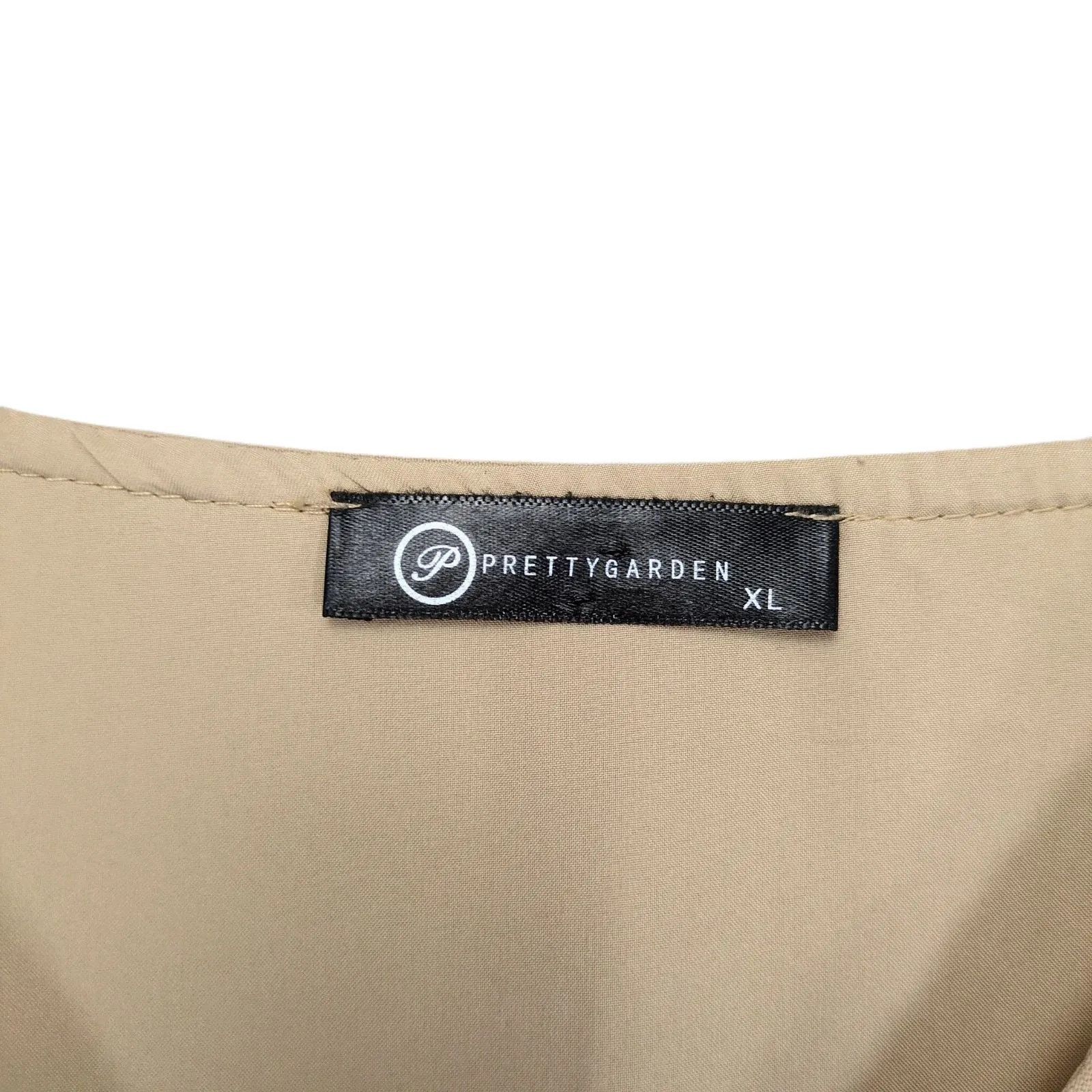 Other Pretty Garden Women's XL Beige Pleated Wrap Maxi Dress Size XL / US 12-14 / IT 48-50 - 3 Thumbnail