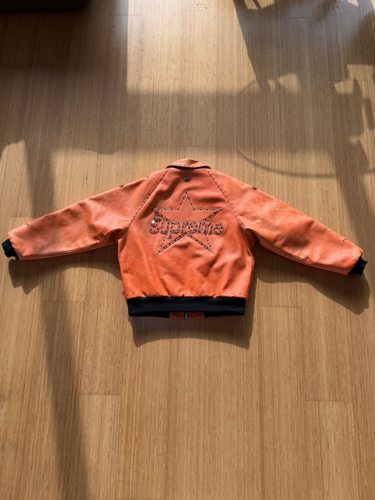 B.B. Simon × Supreme Supreme Vanson Leathers b.b. Simon Jacket Orange Size US M / EU 48-50 / 2 - 2 Thumbnail