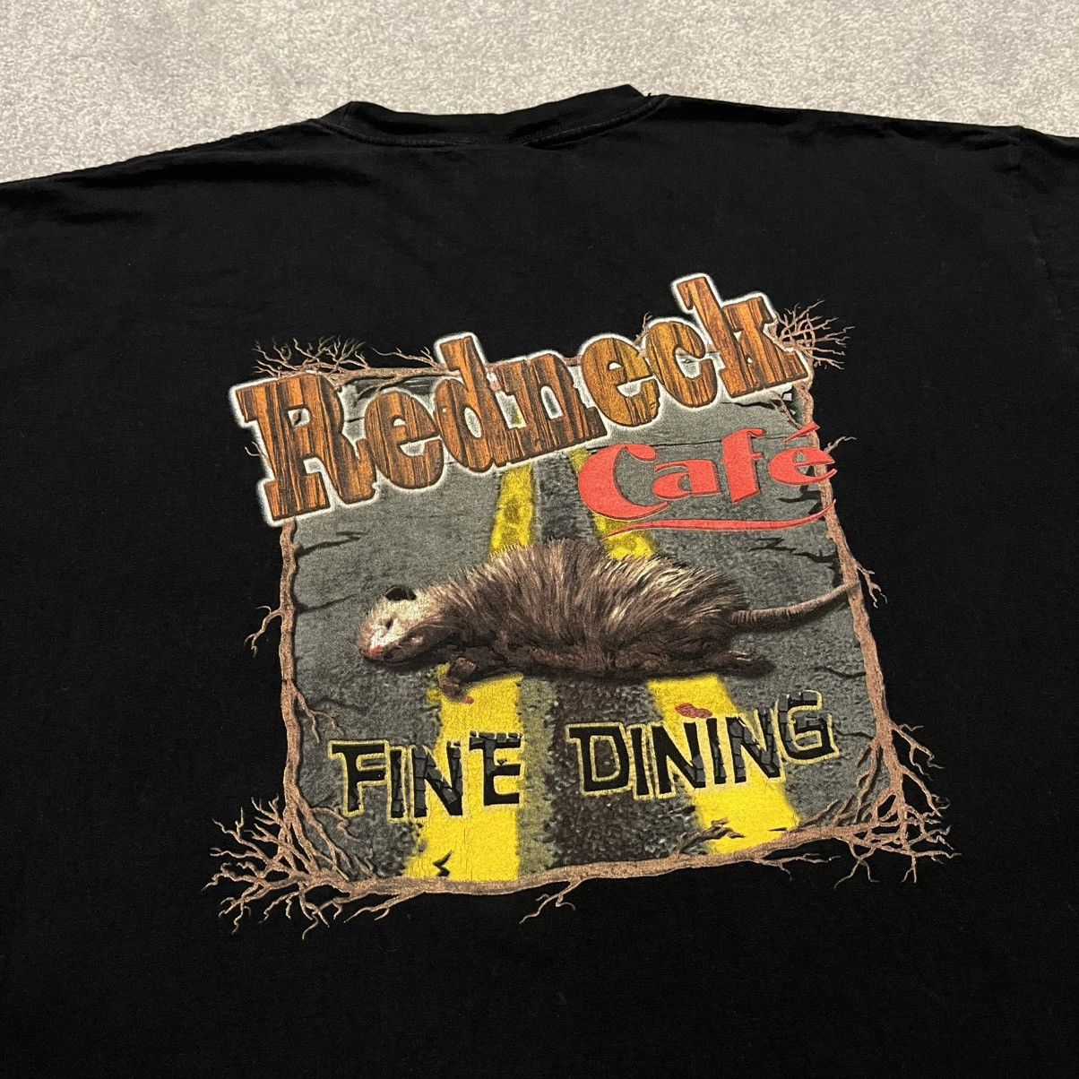 Vintage Vintage 90s Red Neck Cafe Fine Dining Parody Graphic T Shirt Size US XL / EU 56 / 4 - 1 Thumbnail