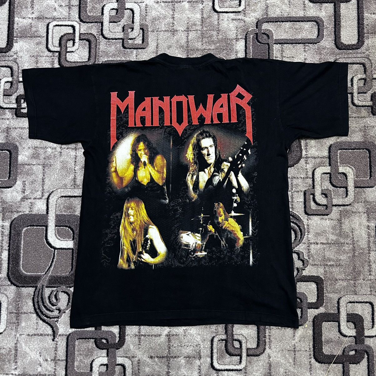 Grail Vintage Manowar Tee ALL OVER PRINT SHIRT BIG LOGO TEE