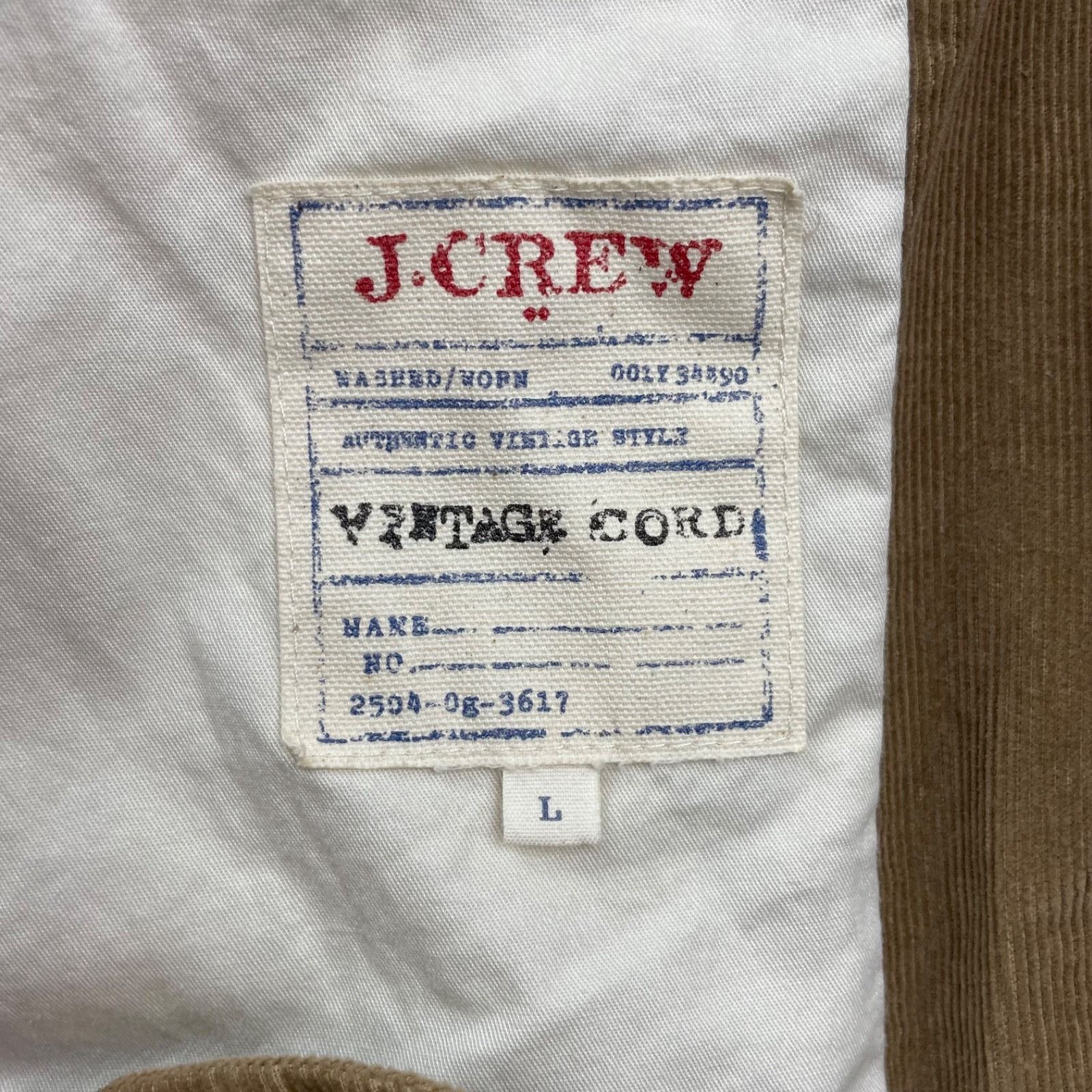 J.Crew J.Crew Men's 100% Cotton Corduroy 2-Button Blazer Khaki/Tan Size US L / EU 52-54 / 3 - 4 Thumbnail