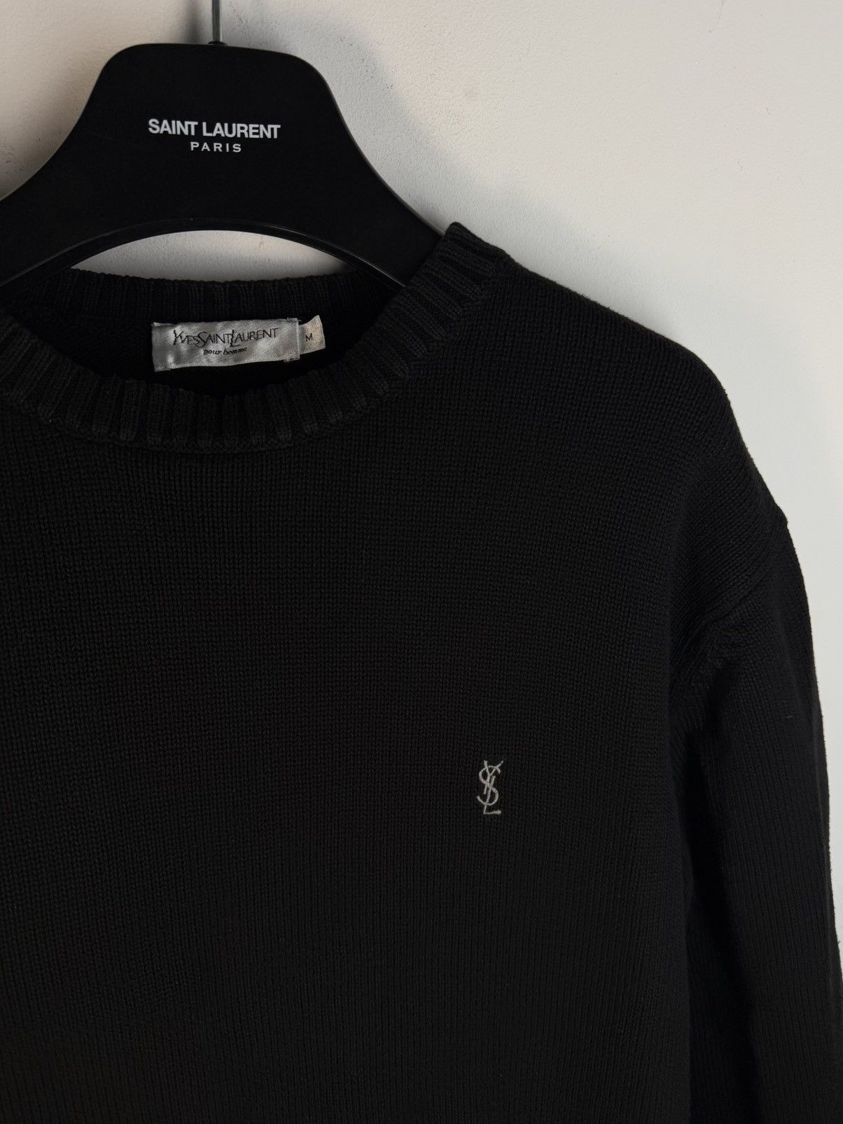 Yves Saint Laurent Black YSL Sweater Knit Size US M / EU 48-50 / 2 - 1 Thumbnail