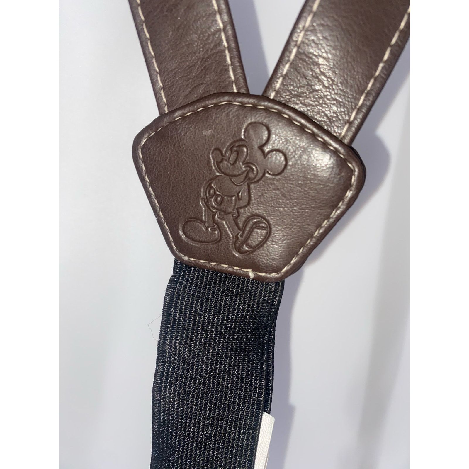 Disney MICKEY MOUSE BROWN LEATHER SUSPENDERS! PRETTY COOL! Size ONE SIZE - 6 Thumbnail