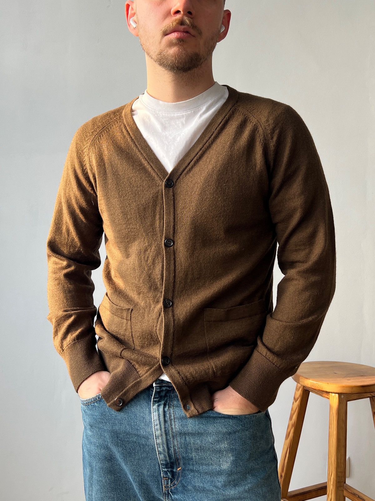 Universal Works Universal Works Men’s Wool Blend Brown Cardigan Size M Size US M / EU 48-50 / 2 - 2 Thumbnail