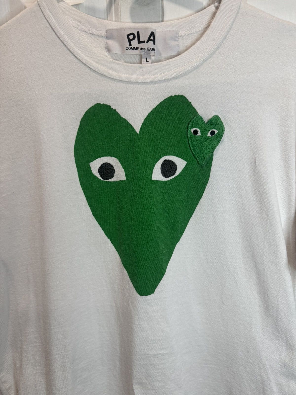Comme des Garcons Comme des Garçons PLAY T-Shirt White/Green Size US L / EU 52-54 / 3 - 2 Thumbnail