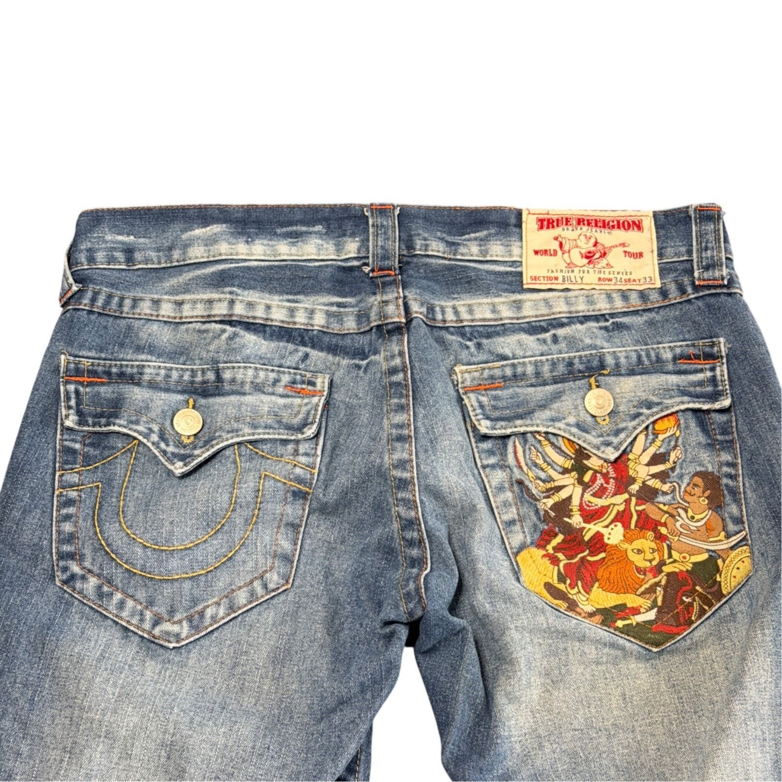 True Religion True Religion Embroidered Shiva Hindu God Billy Jeans 34x33 Size US 34 / EU 50 - 5 Thumbnail