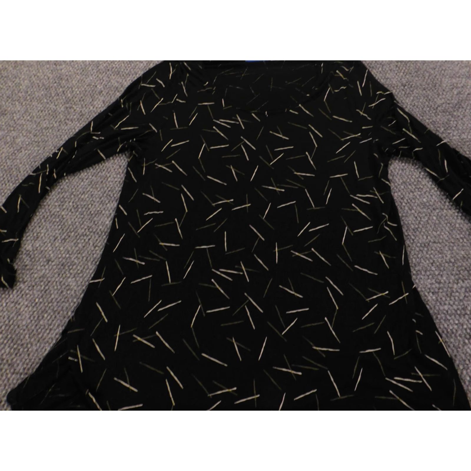 Apt. 9 Apt 9 Womens Blouse XL Black Stretch Pullover Top Regular Button Collared Long Sleeve Casual Satin? Size XL / US 12-14 / IT 48-50 - 3 Thumbnail