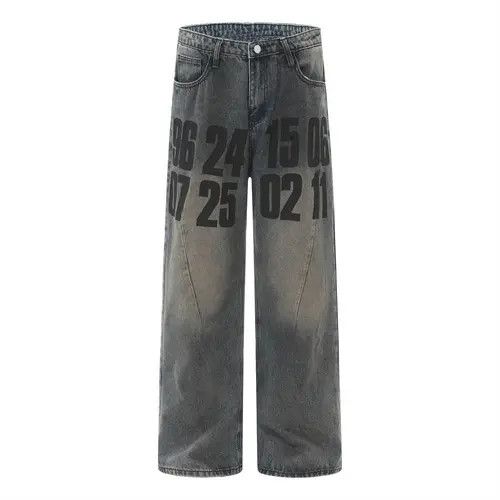 Japanese Brand × Jean Men's hip-hop trendy loose letter-printed cargo jeans Size US 32 / EU 48 - 1 Thumbnail