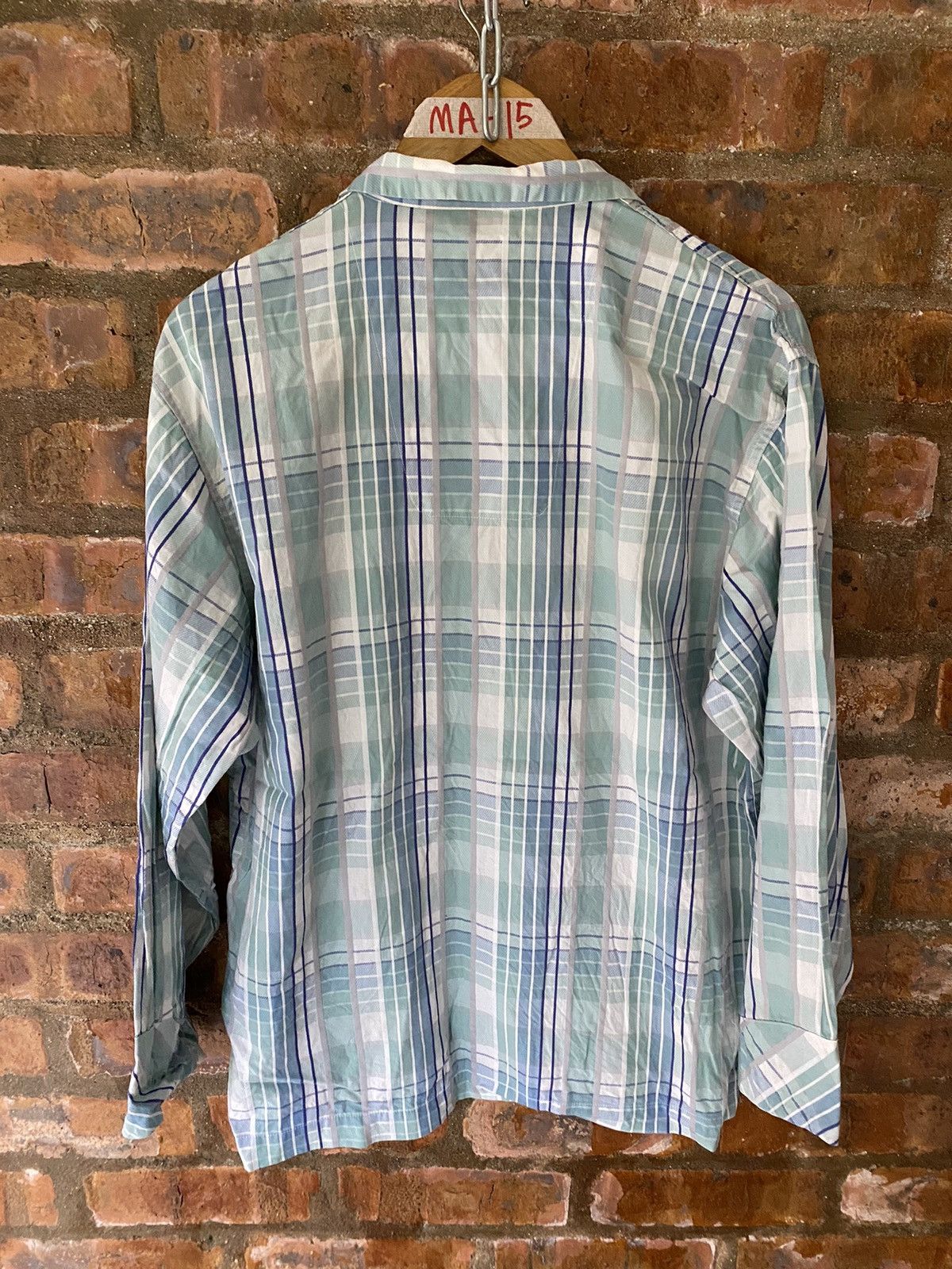 Celine 🔥1990s check stripe sleep shirt Size US L / EU 52-54 / 3 - 9 Thumbnail