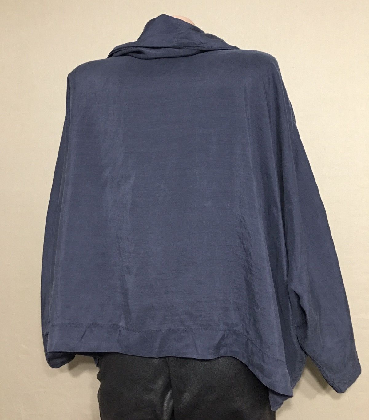 Designer Christa De Carouge Blue Silk Blouse Jacket Oversized Size ONE SIZE - 5 Thumbnail