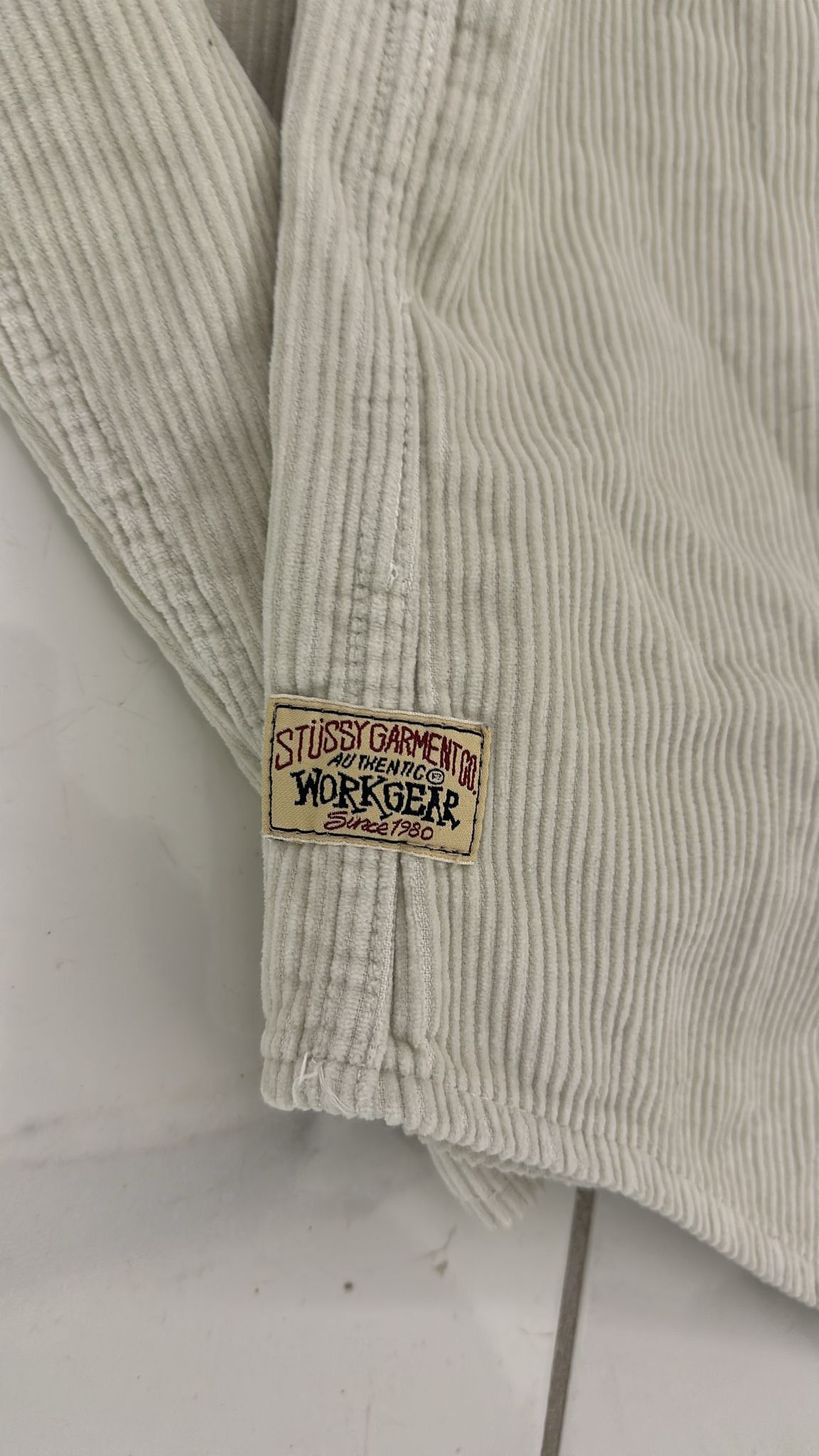 Stussy Stussy Wide Wale Cord Zip Shirt In Bone Size US L / EU 52-54 / 3 - 10 Thumbnail