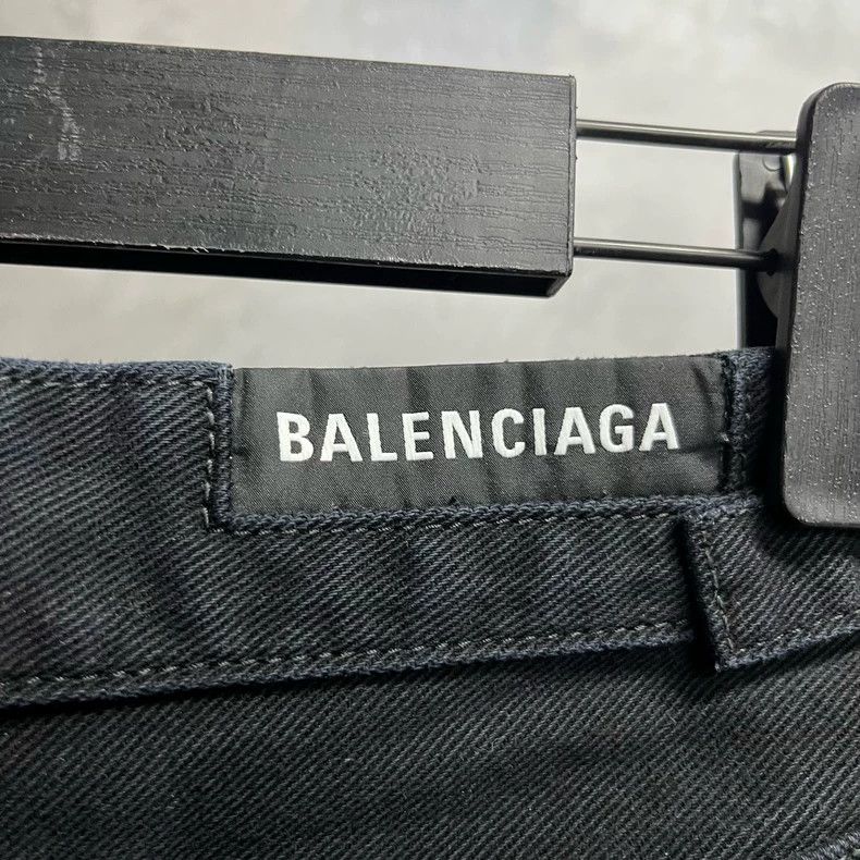 Balenciaga size s Black Solid Wide Leg Jeans 2505-Nextarro