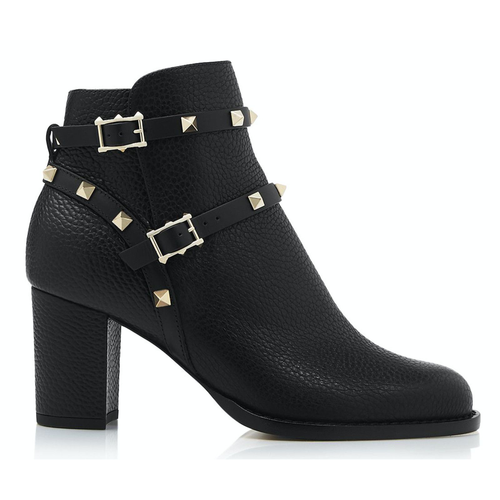 Valentino Valentino Rockstud City 70mm Black Leather Stud Block Heel Size US 6 / IT 36 - 1 Thumbnail