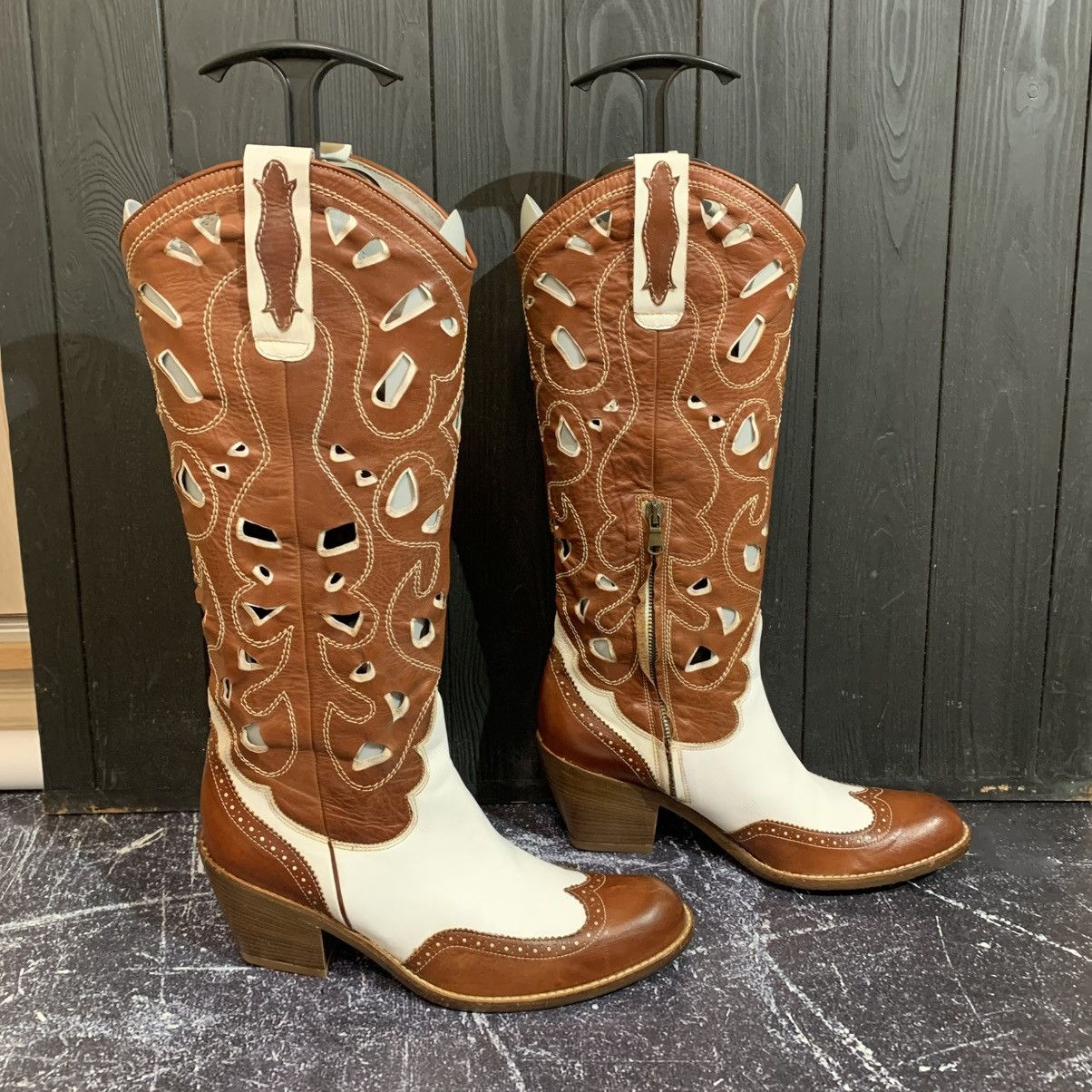 Cowboy Equipment × Pinko PINKO Leather Cowboy Western Women’s Boots Size 39 Size US 9 / IT 39 - 2 Thumbnail
