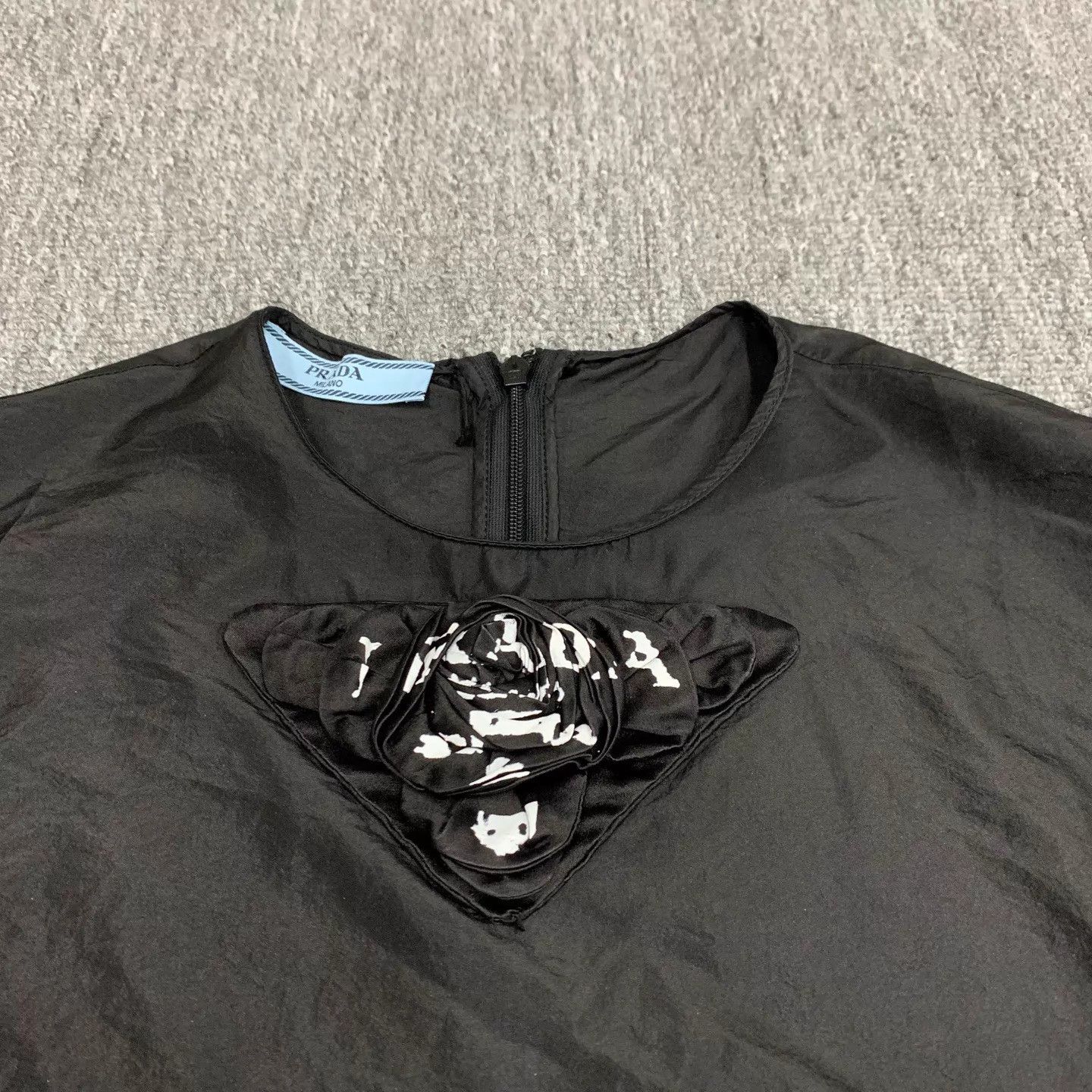 Prada Prada x Raf Simons Black Logo Silk Cami Women's 38 95N Size XS / US 0-2 / IT 36-38 - 9 Thumbnail