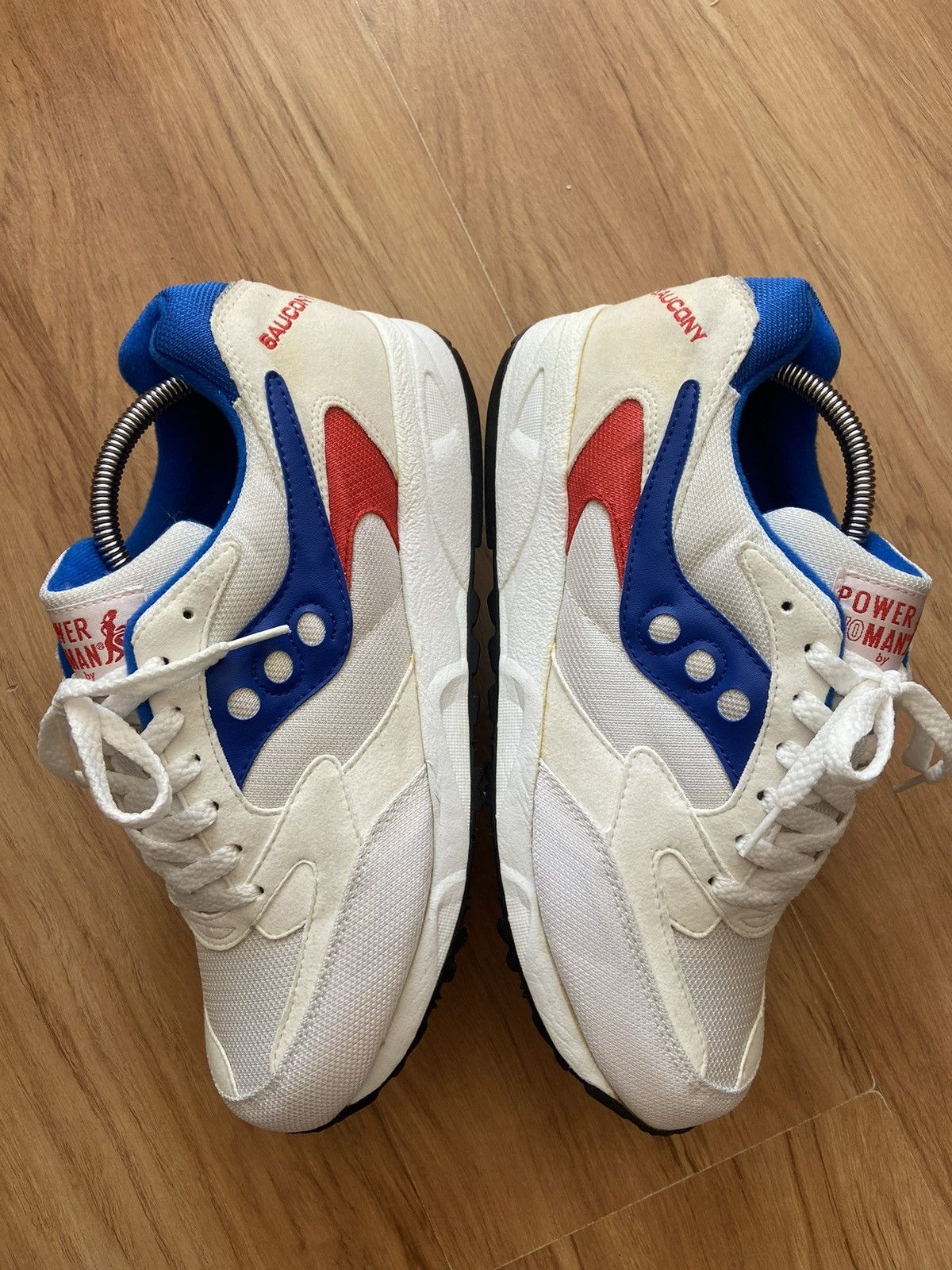 Saucony Saucony Retro Running Sneakers White Blue Red Low Top Size US 11 / EU 44 - 6 Thumbnail