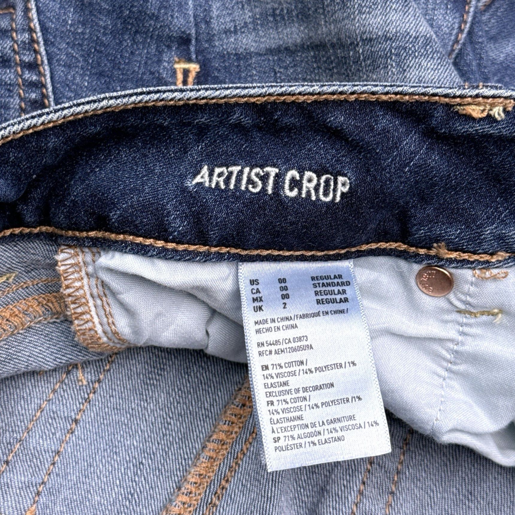 American Eagle Outfitters **American Eagle Artist Crop Jeans Blue Regular Women's 00** User: **American Eagle Artist Crop Jeans Regular Women's 00 Blue** Size 24" / US 00 / IT 34 - 5 Thumbnail