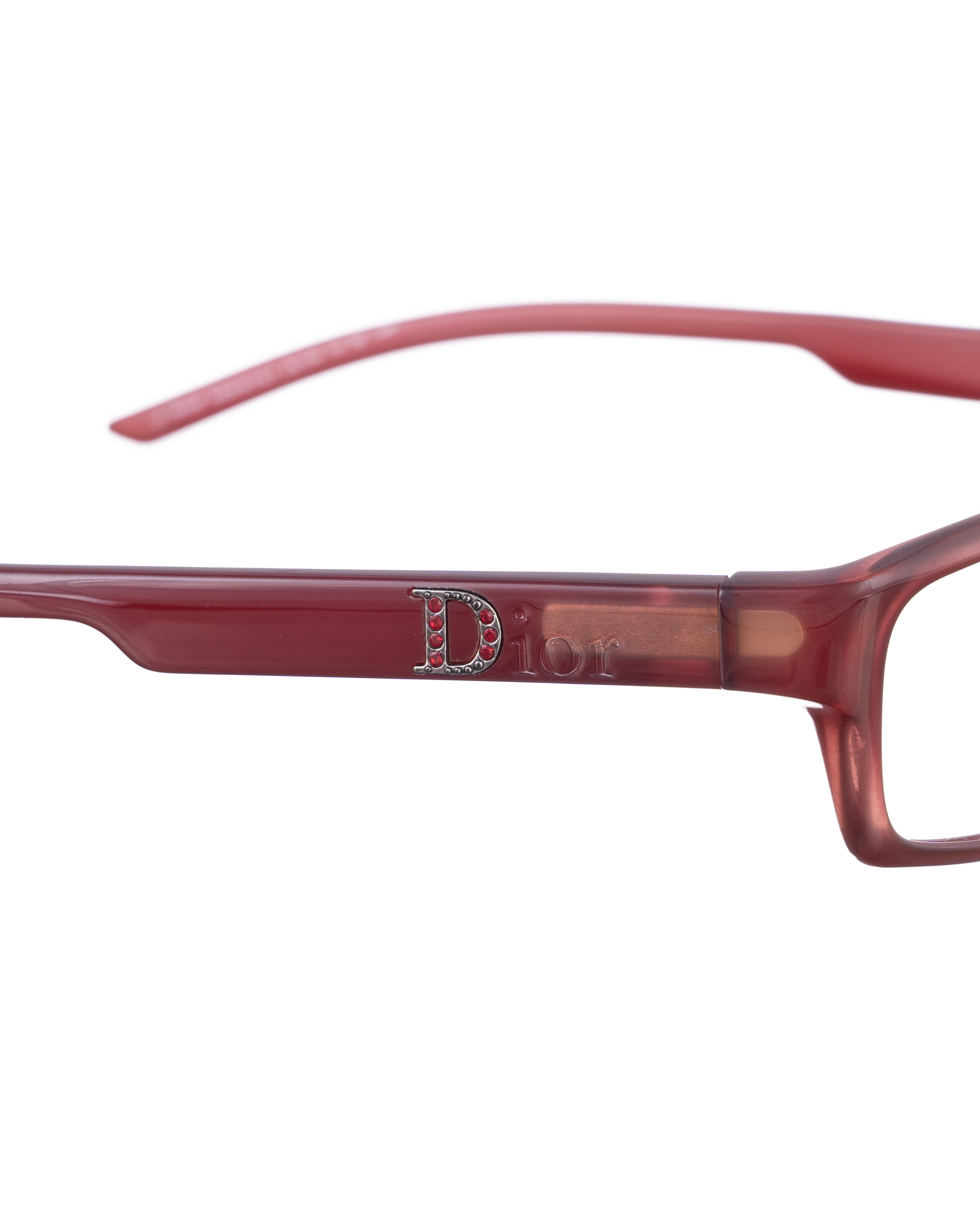 Dior Dior 00s Thin Burgundy Glasses with Logo Size ONE SIZE - 3 Thumbnail
