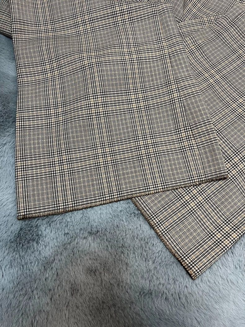 Celine CELINE Camel check wool micro-flared trousers Size 32" / US 10 / IT 46 - 6 Thumbnail
