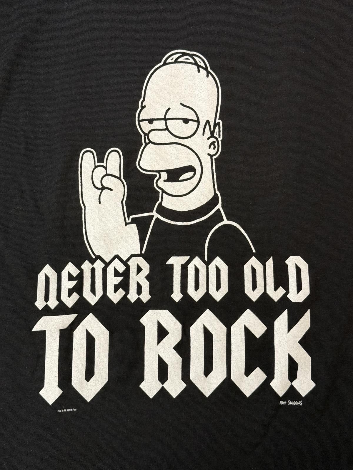 Delta VTG Homer Simpson T-shirt Never Too Old To Rock 2004 Tee S Size US S / EU 44-46 / 1 - 3 Thumbnail